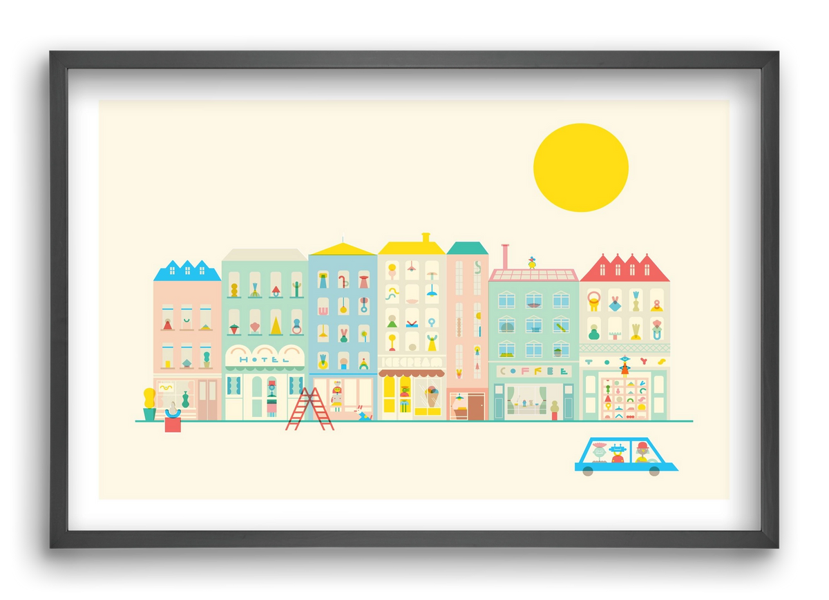 Neighborhood , 60x40 cm (60x40 cm), Fekete keret