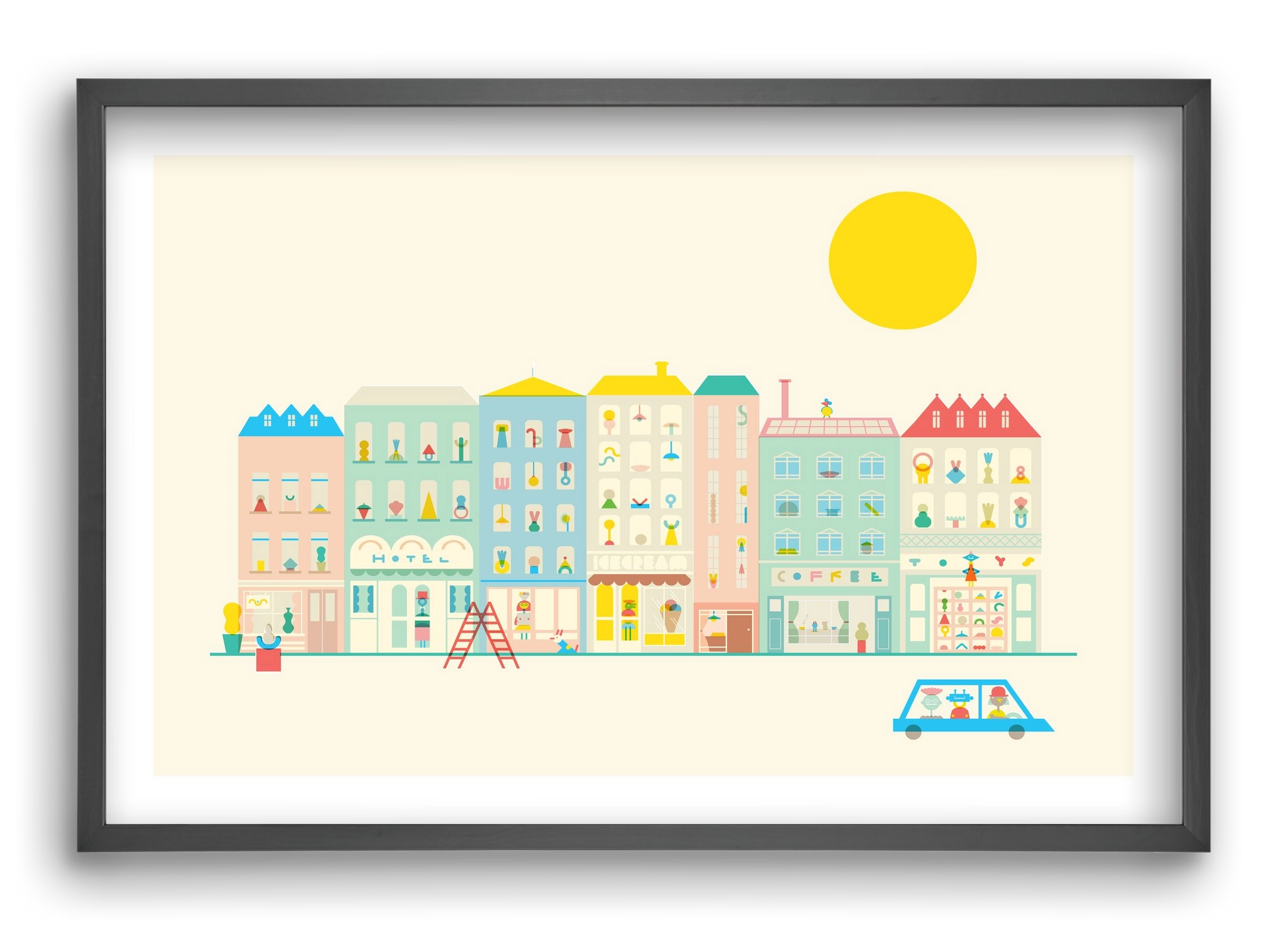 Neighborhood , 60x40 cm (60x40 cm), Fekete keret