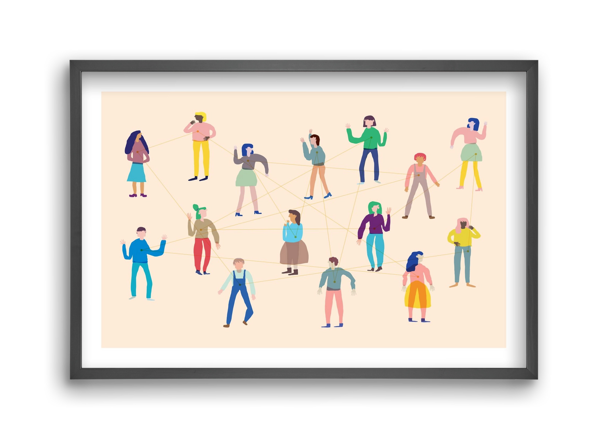 Networking, 45x30 cm (45x30 cm), Fekete keret