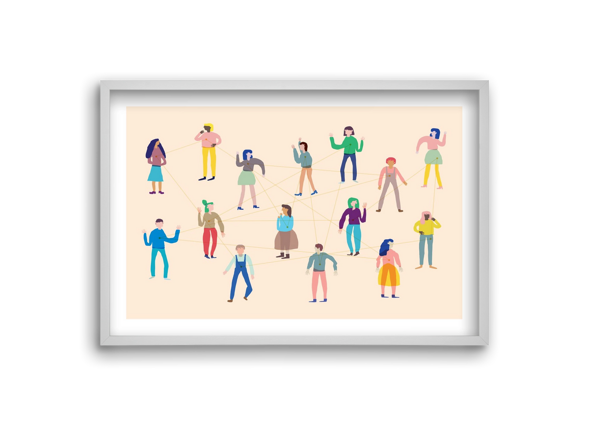 Networking, 30x20 cm (30x20 cm), Fehér keret