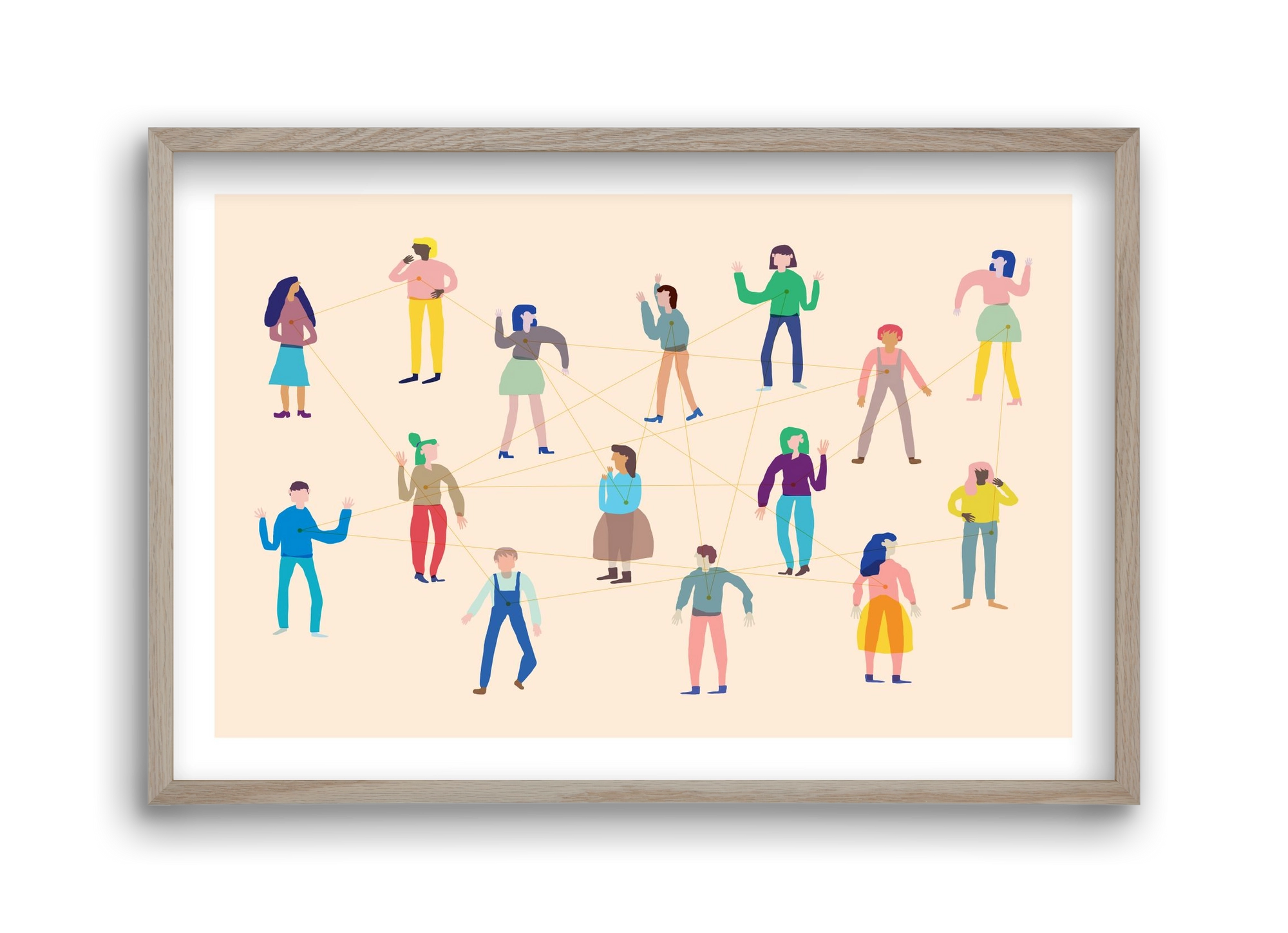 Networking, 45x30 cm (45x30 cm), Tölgy keret