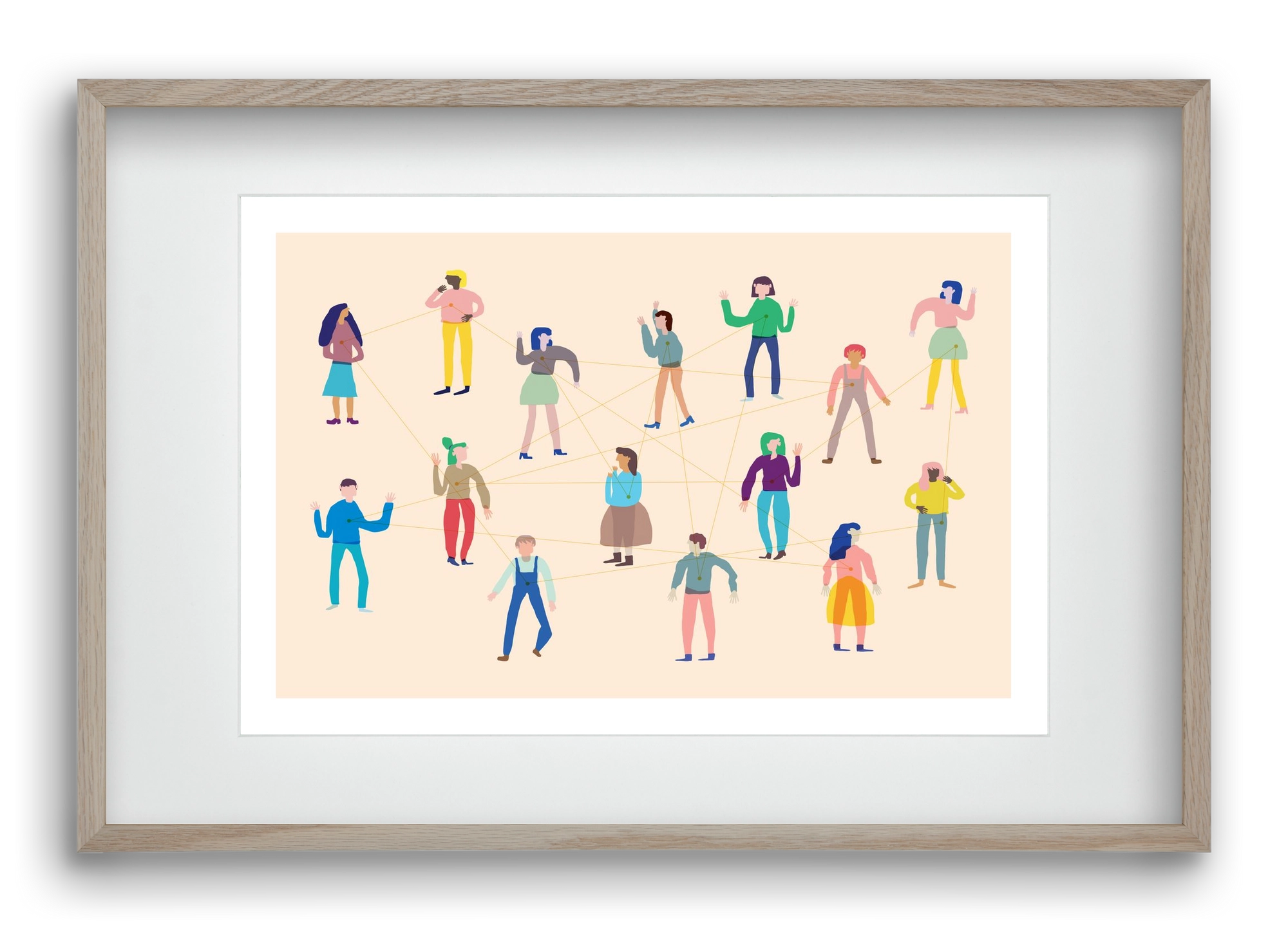 Networking, 60x40 cm (45x30 cm), Tölgy keret, paszpartuval