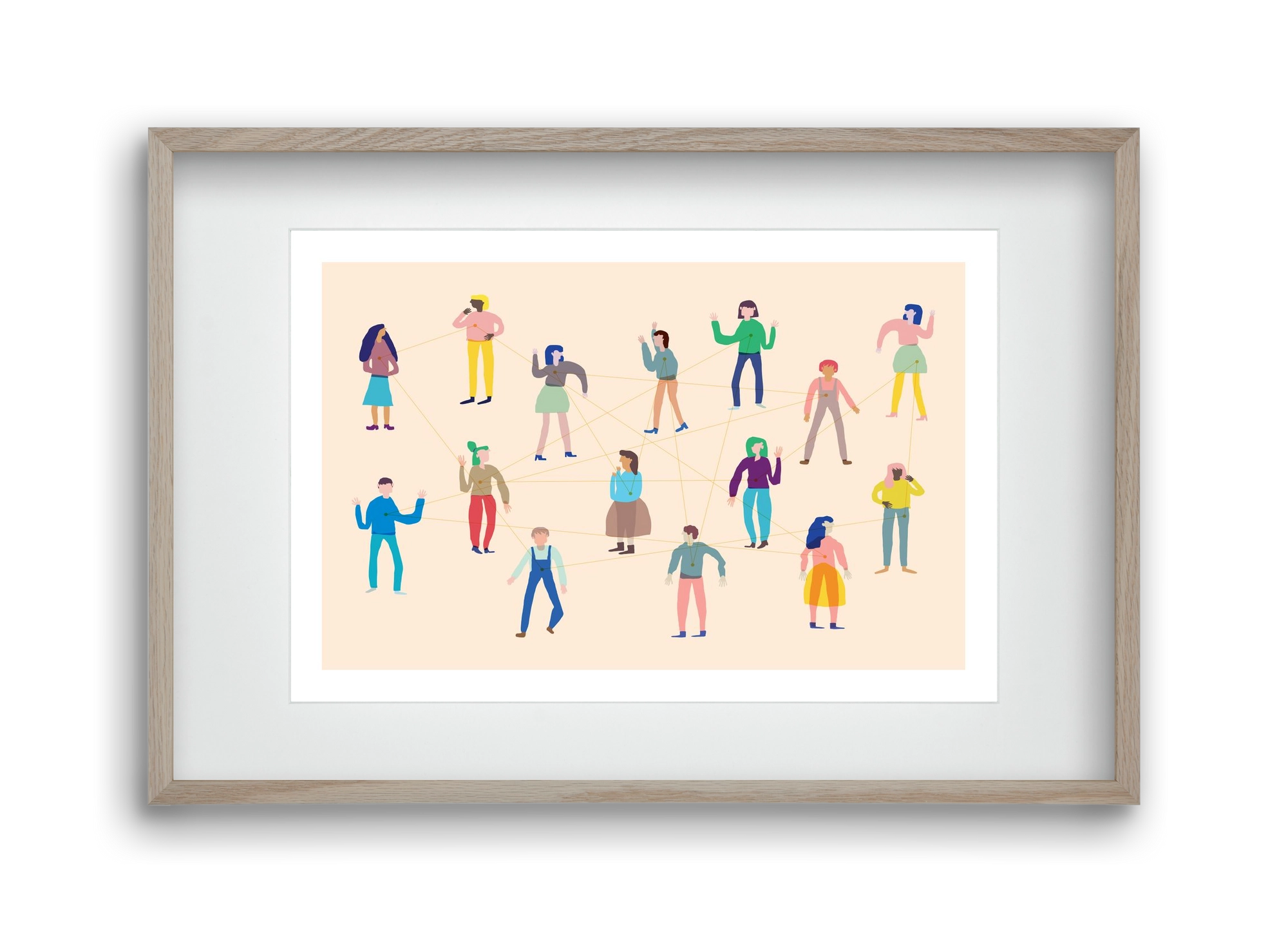 Networking, 45x30 cm (30x20 cm), Tölgy keret, paszpartuval