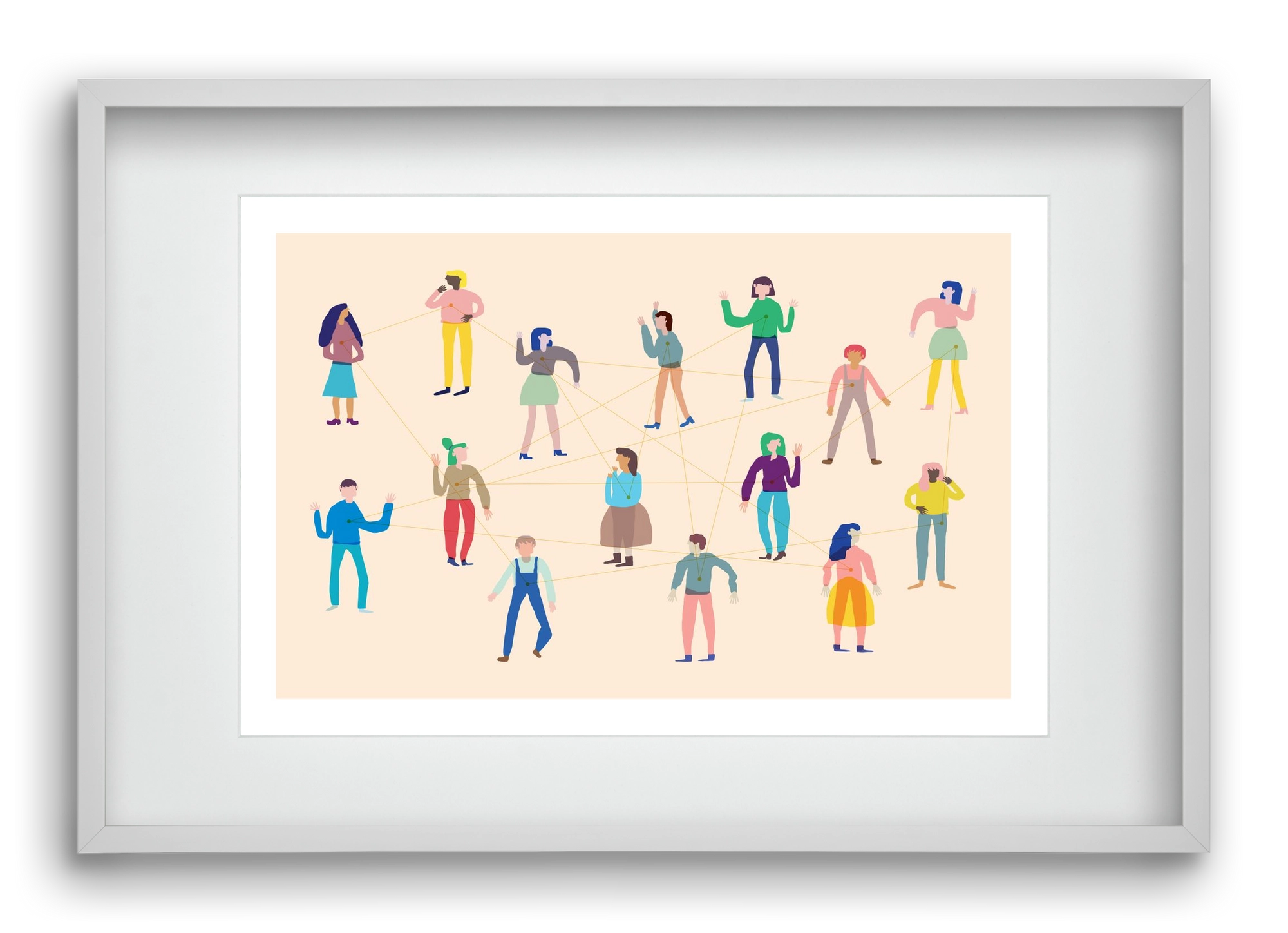 Networking, 60x40 cm (45x30 cm), Fehér keret, paszpartuval