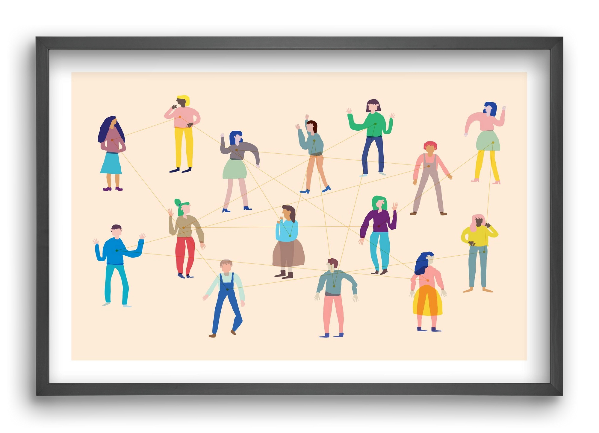 Networking, 60x40 cm (60x40 cm), Fekete keret