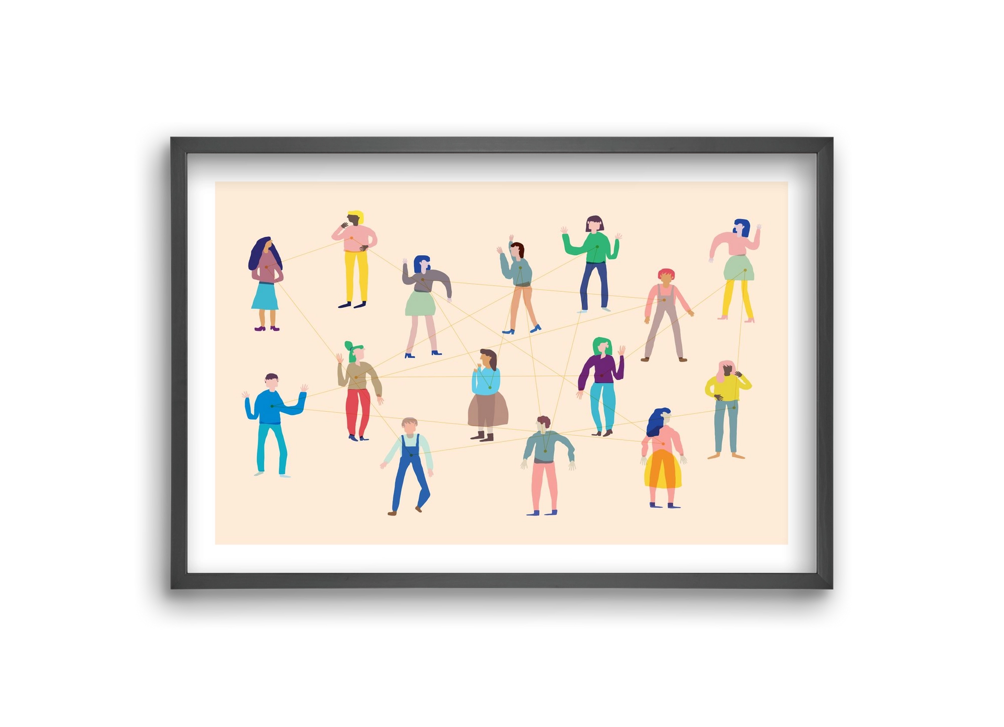 Networking, 30x20 cm (30x20 cm), Fekete keret