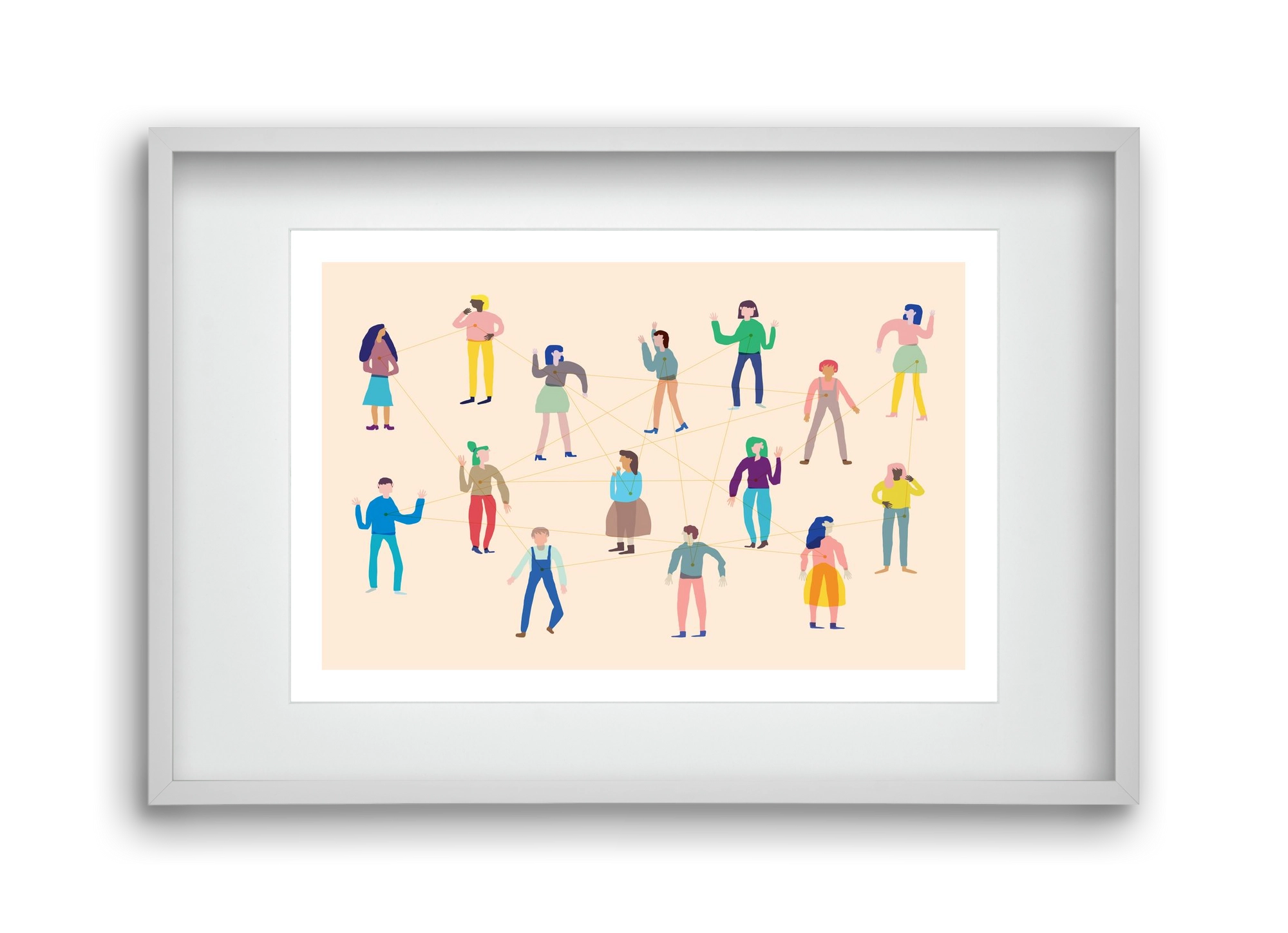 Networking, 45x30 cm (30x20 cm), Fehér keret, paszpartuval