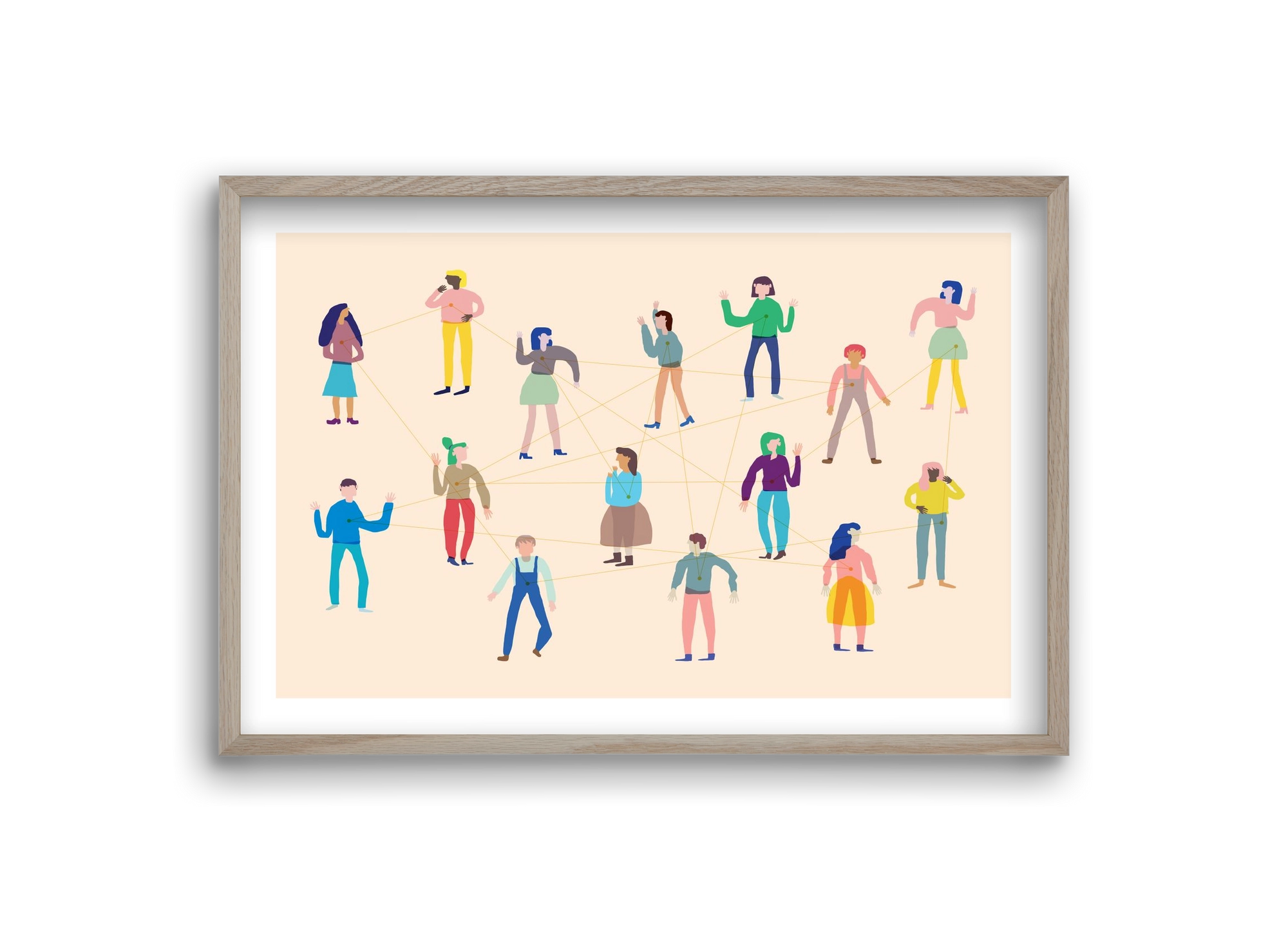 Networking, 30x20 cm (30x20 cm), Tölgy keret