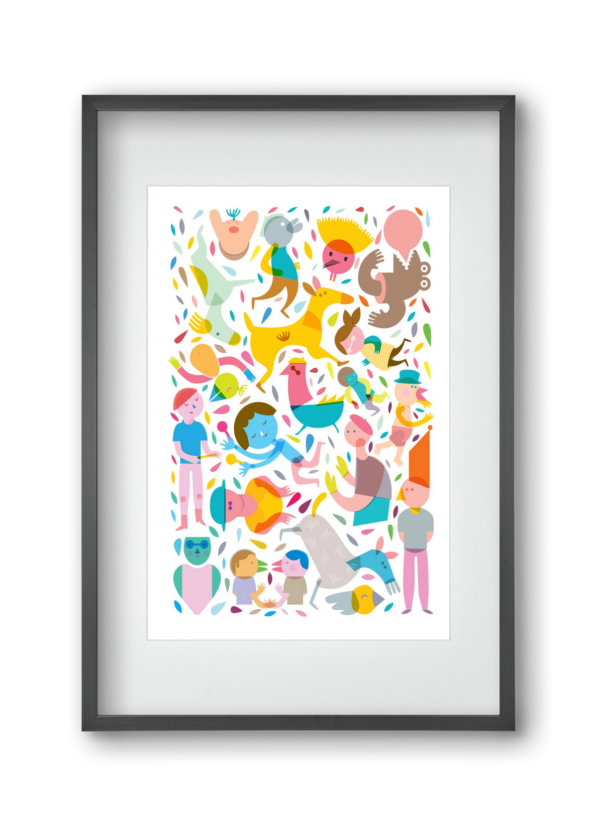 Party 01, 30x45 cm (20x30 cm), Fekete keret, paszpartuval