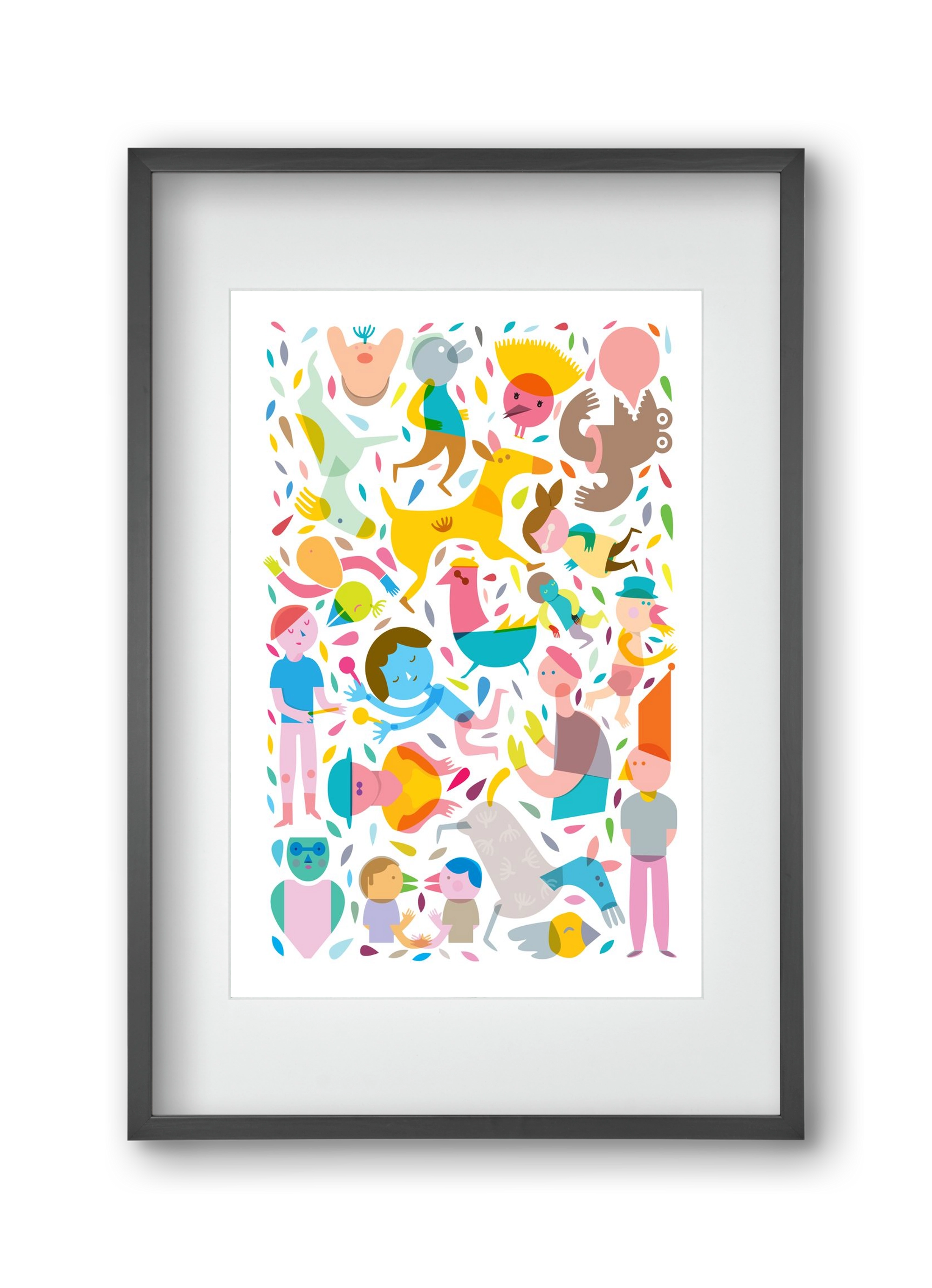 Party 01, 30x45 cm (20x30 cm), Fekete keret, paszpartuval