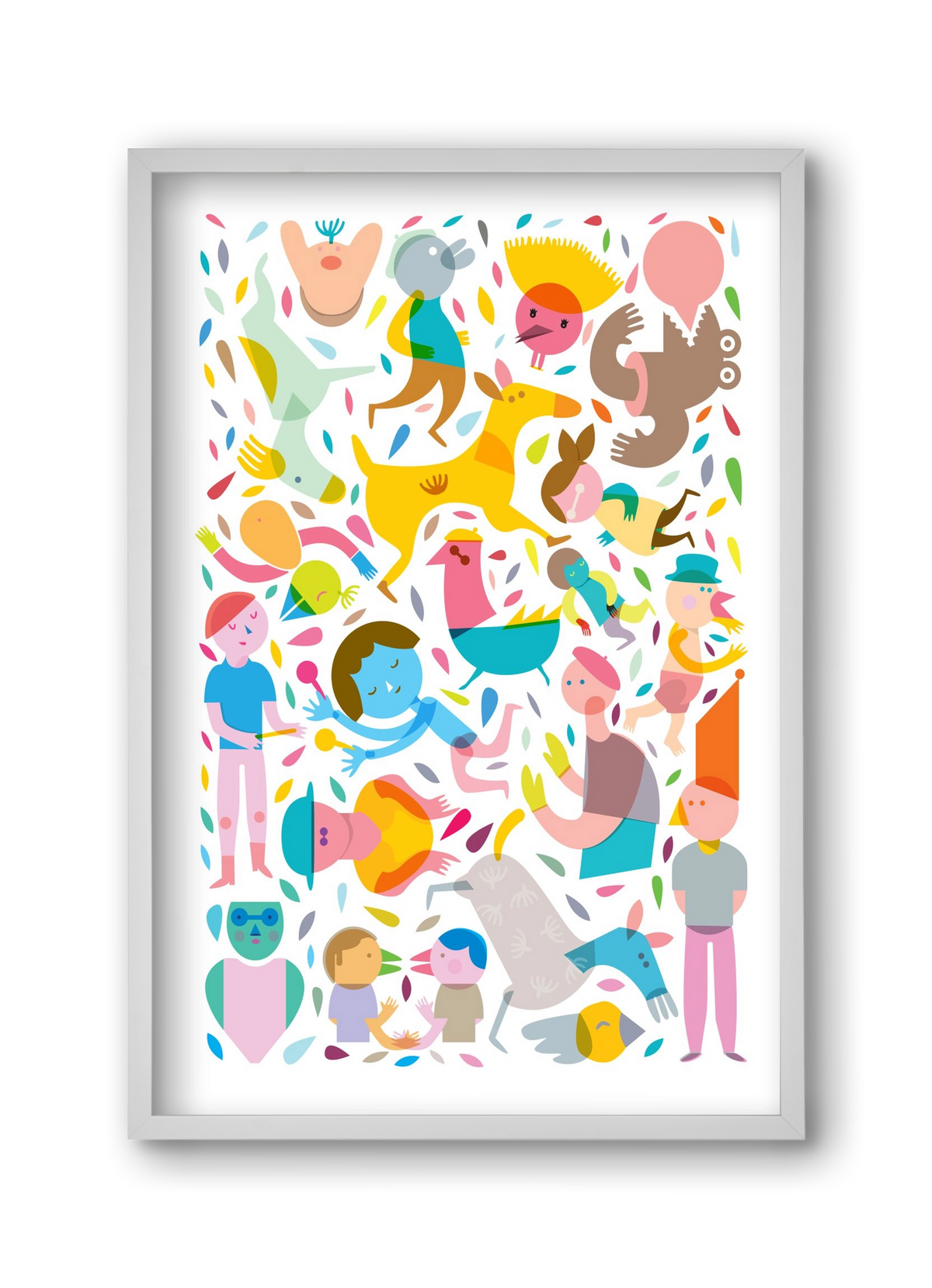 Party 01, 30x45 cm (30x45 cm), Fehér keret