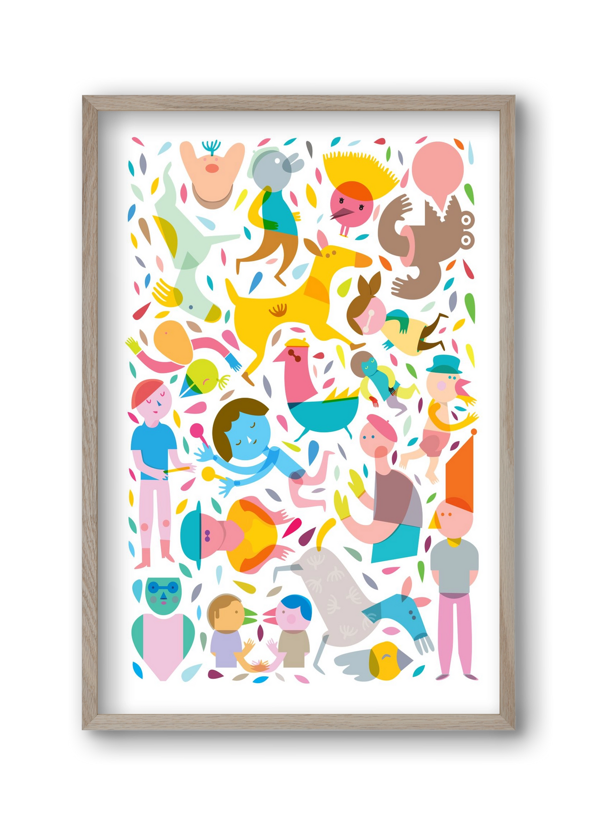 Party 01, 30x45 cm (30x45 cm), Tölgy keret