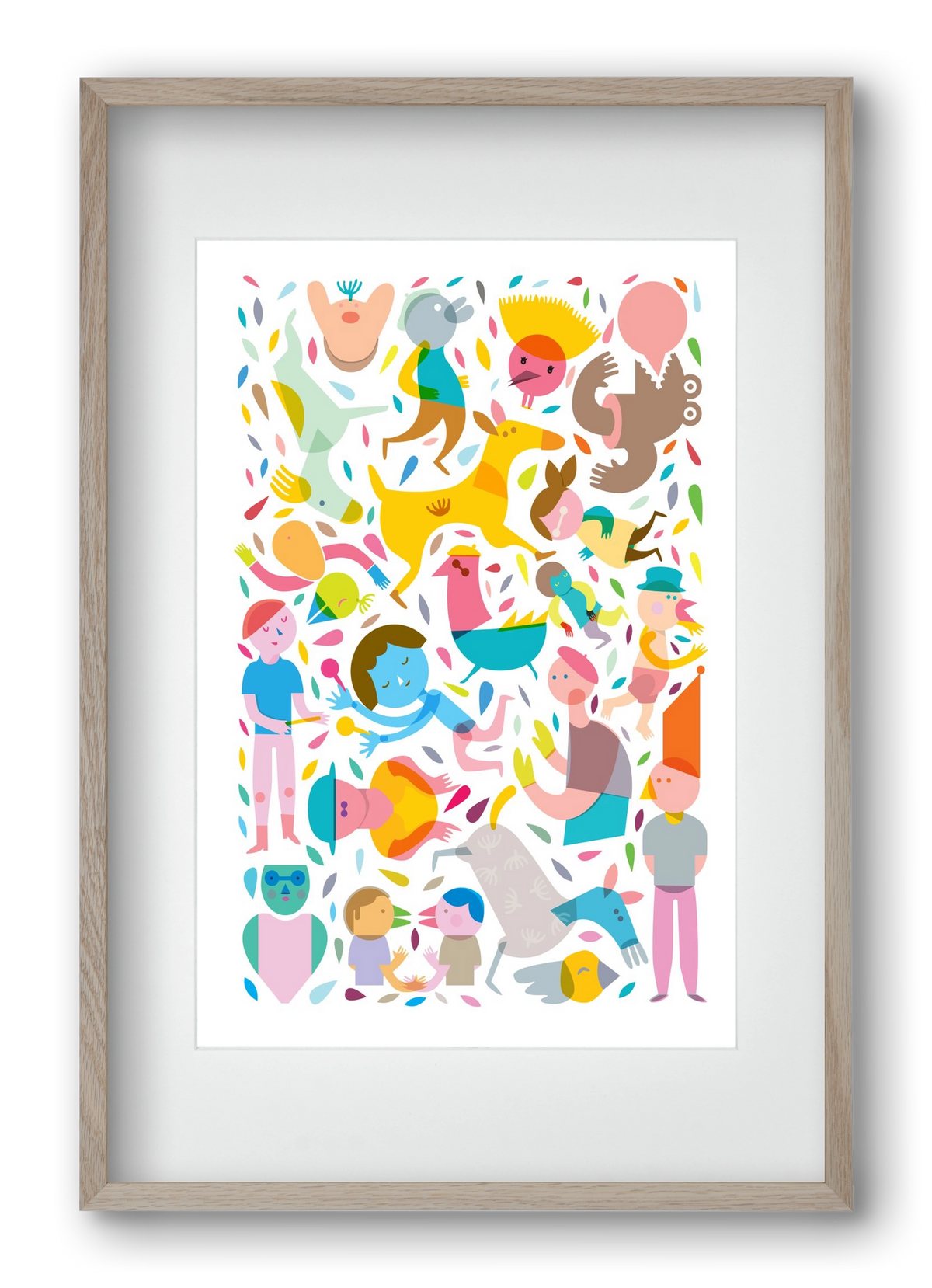 Party 01, 40x60 cm (30x45 cm), Tölgy keret, paszpartuval