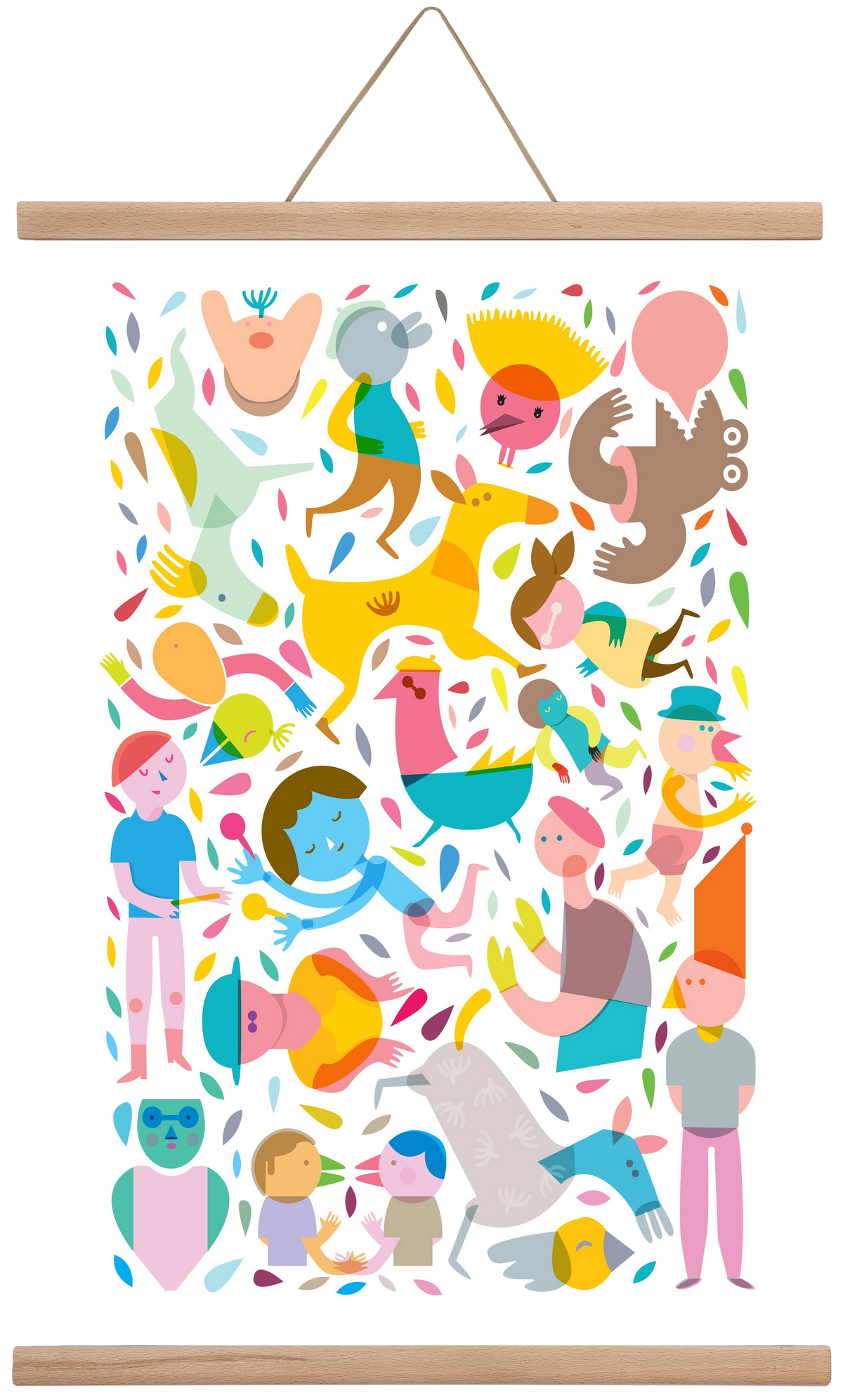 Party 01, 40x60 cm (40x60 cm), Tölgy akasztó