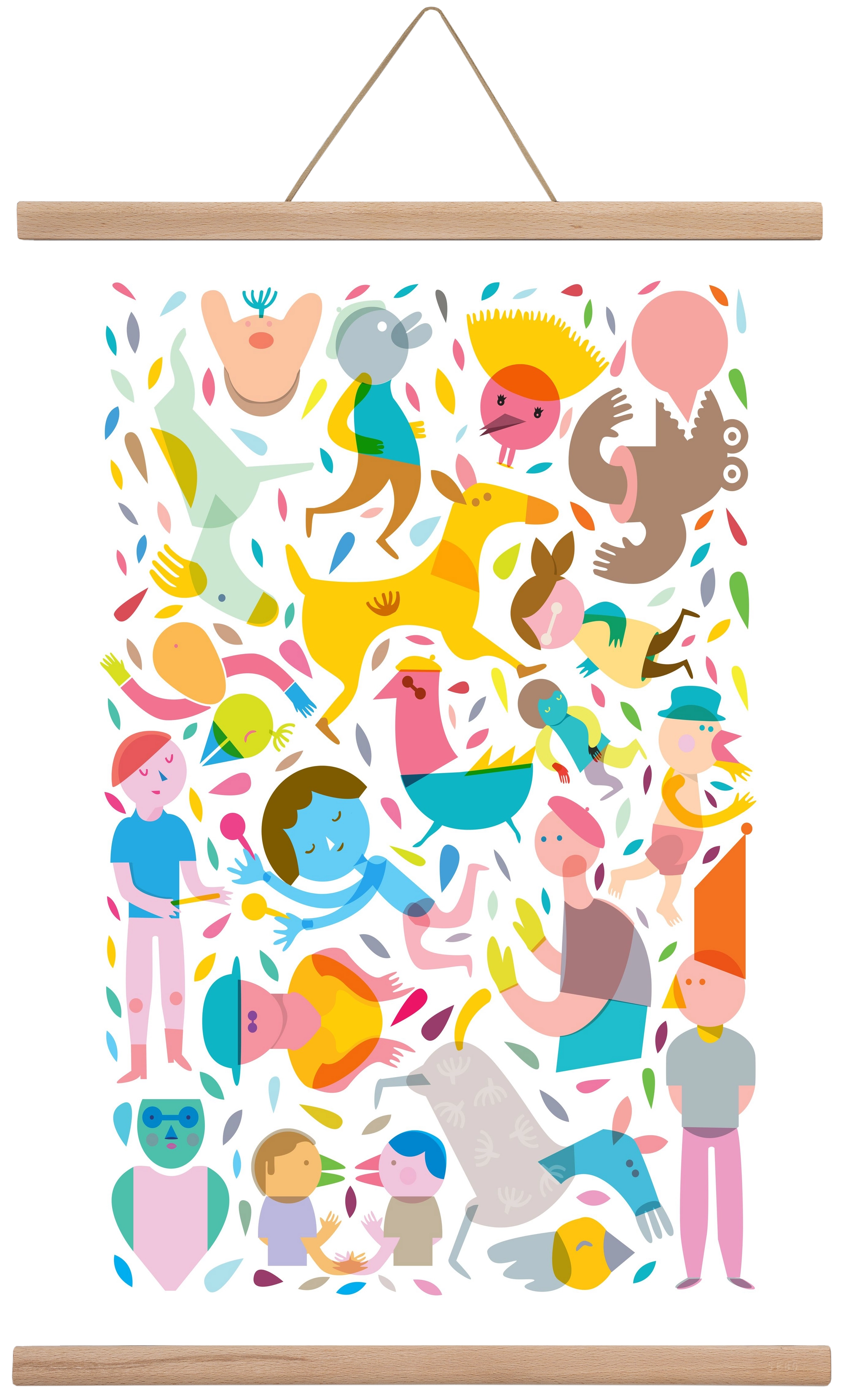 Party 01, 40x60 cm (40x60 cm), Tölgy akasztó