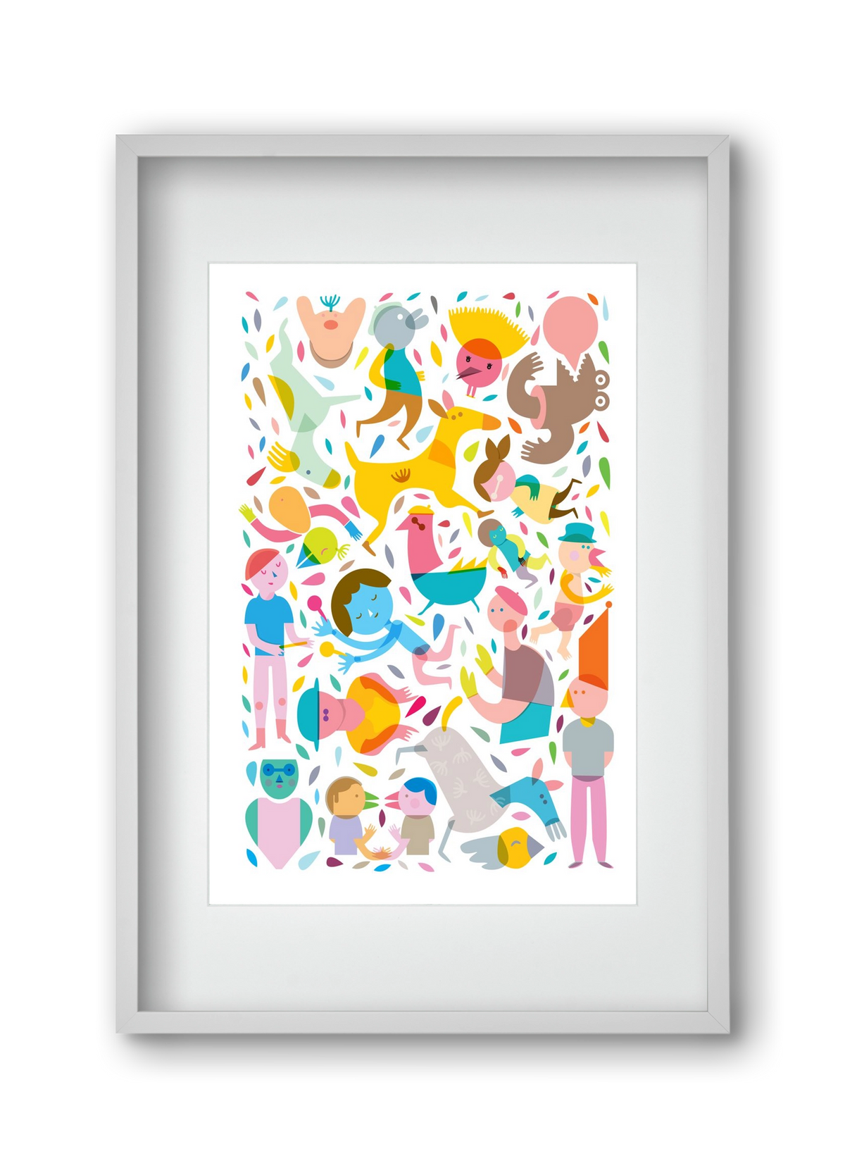 Party 01, 30x45 cm (20x30 cm), Fehér keret, paszpartuval