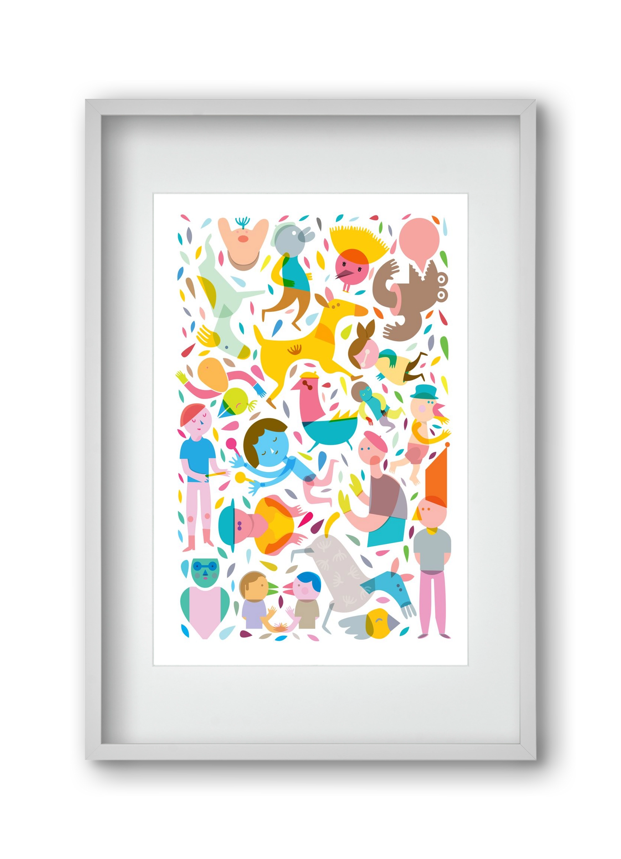 Party 01, 30x45 cm (20x30 cm), Fehér keret, paszpartuval