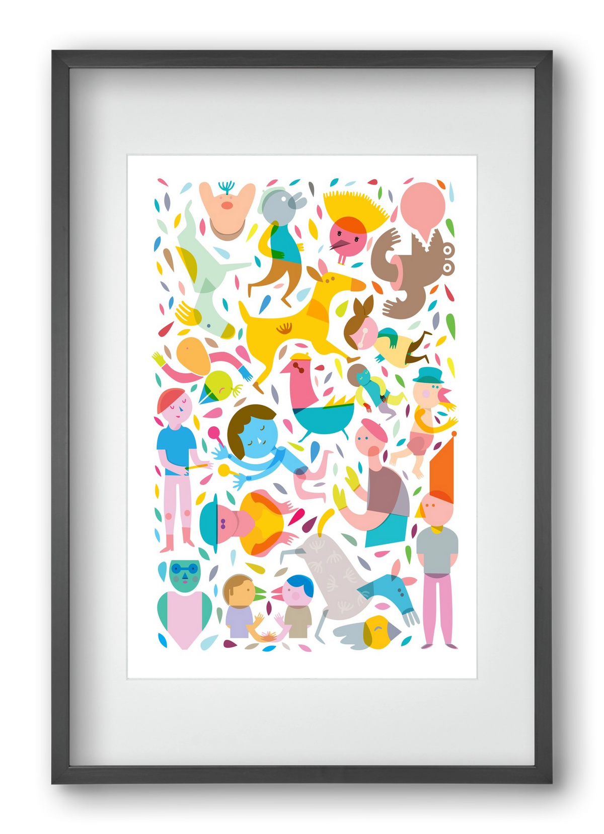 Party 01, 40x60 cm (30x45 cm), Fekete keret, paszpartuval