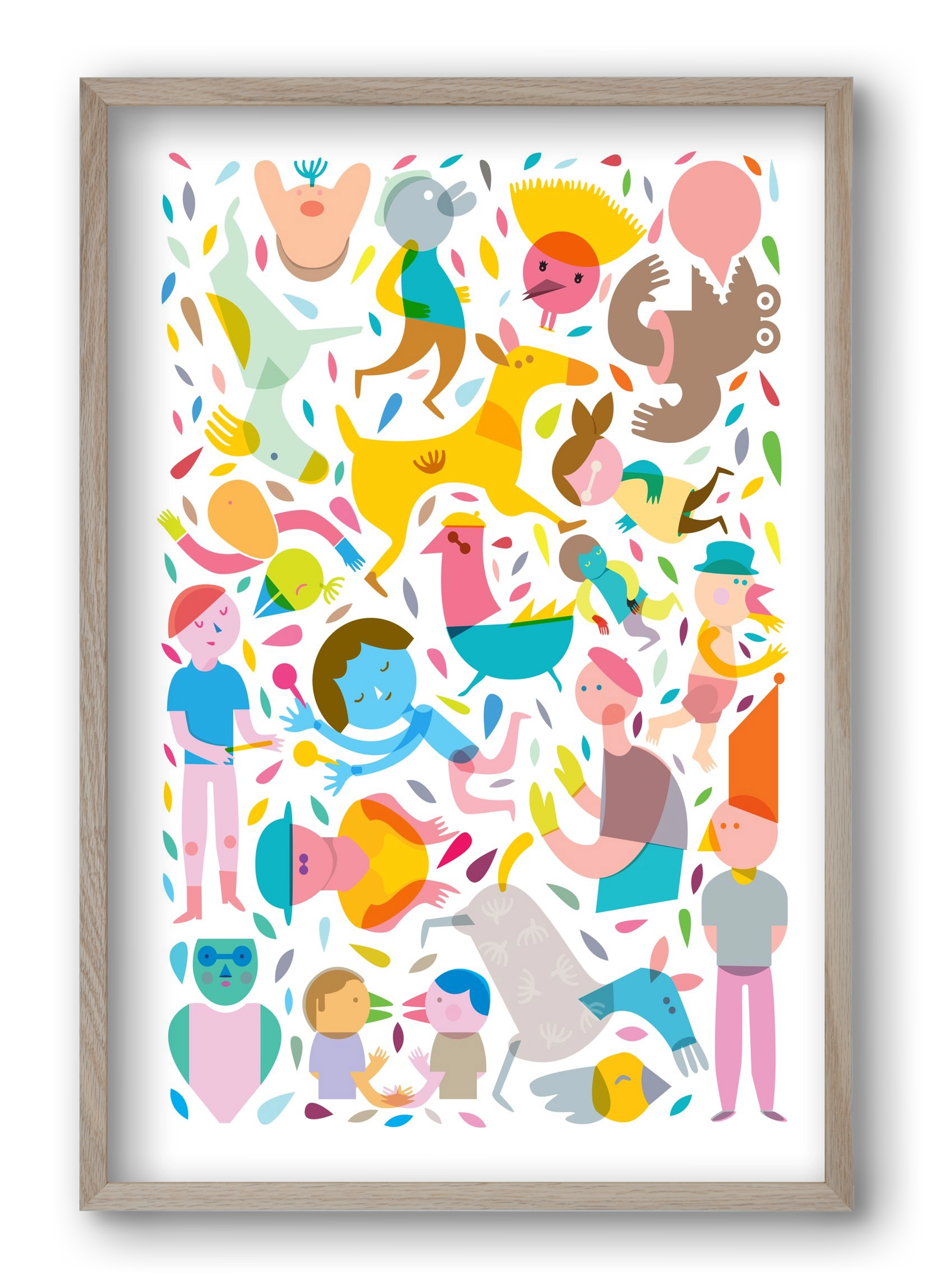 Party 01, 40x60 cm (40x60 cm), Tölgy keret