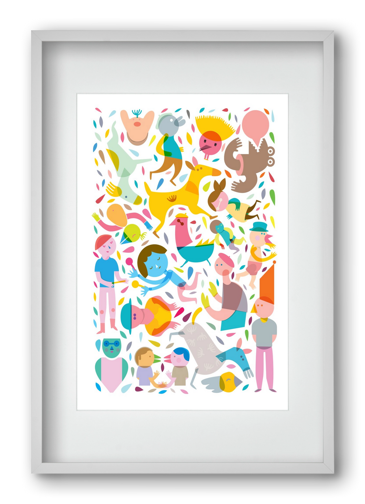 Party 01, 40x60 cm (30x45 cm), Fehér keret, paszpartuval