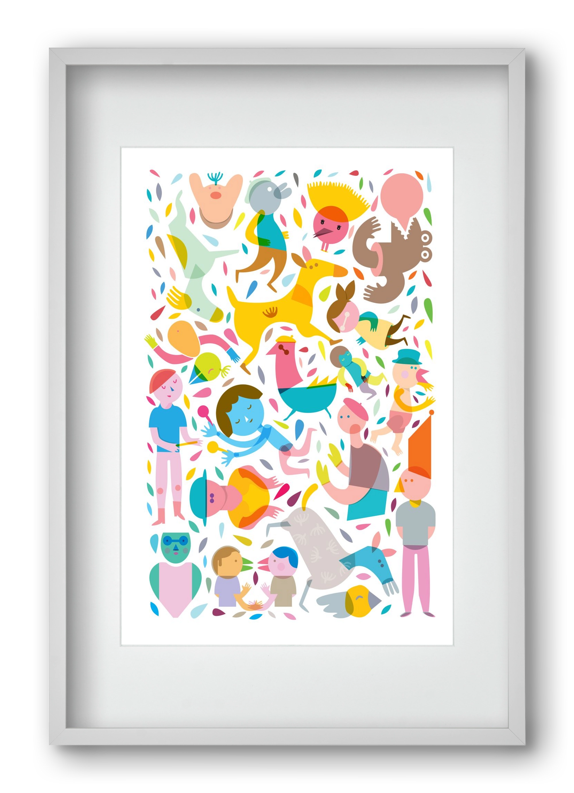 Party 01, 40x60 cm (30x45 cm), Fehér keret, paszpartuval