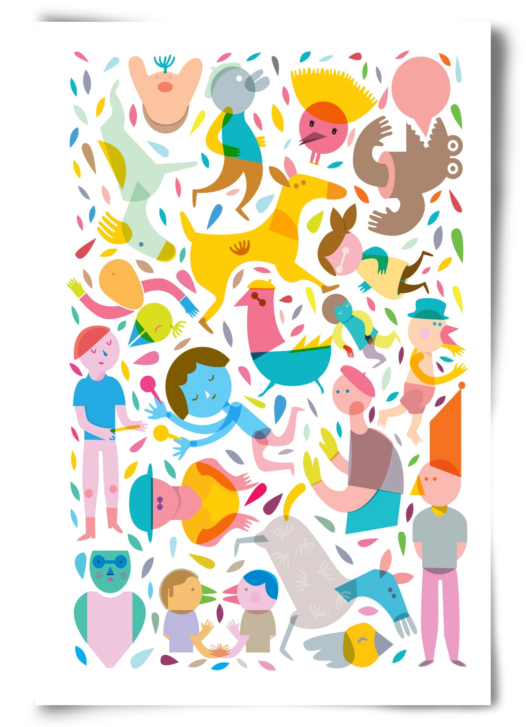 Party 01, 60x90 cm, Keret nélkül