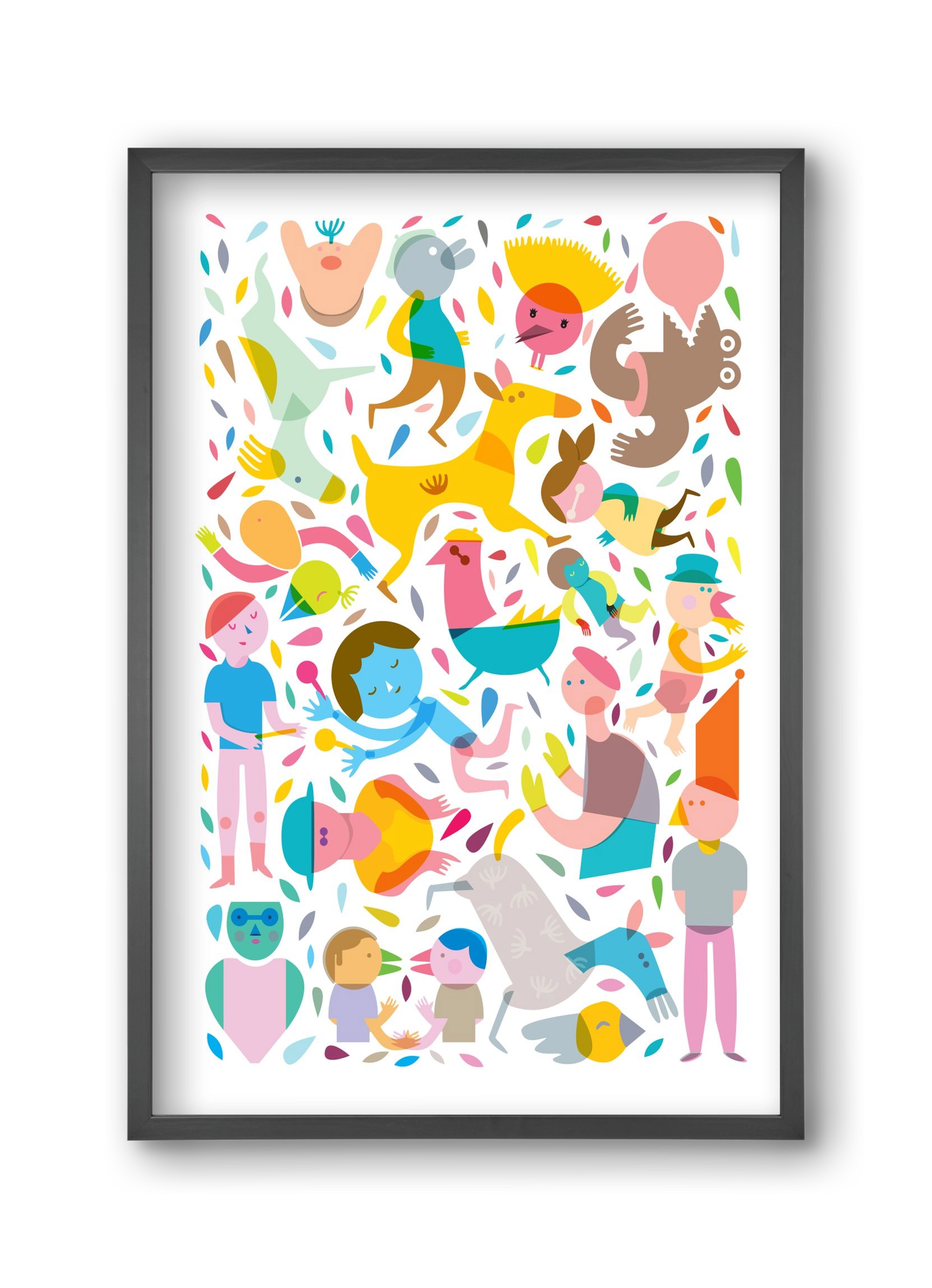 Party 01, 30x45 cm (30x45 cm), Fekete keret