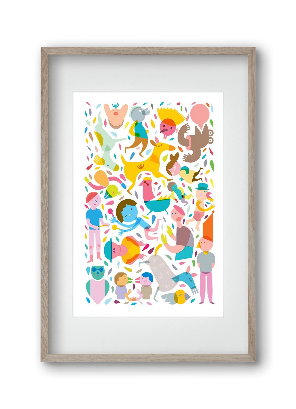 Party 01, 30x45 cm (20x30 cm), Tölgy keret, paszpartuval