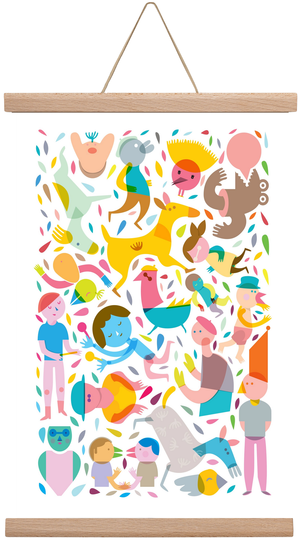 Party 01, 30x45 cm (30x45 cm), Tölgy akasztó