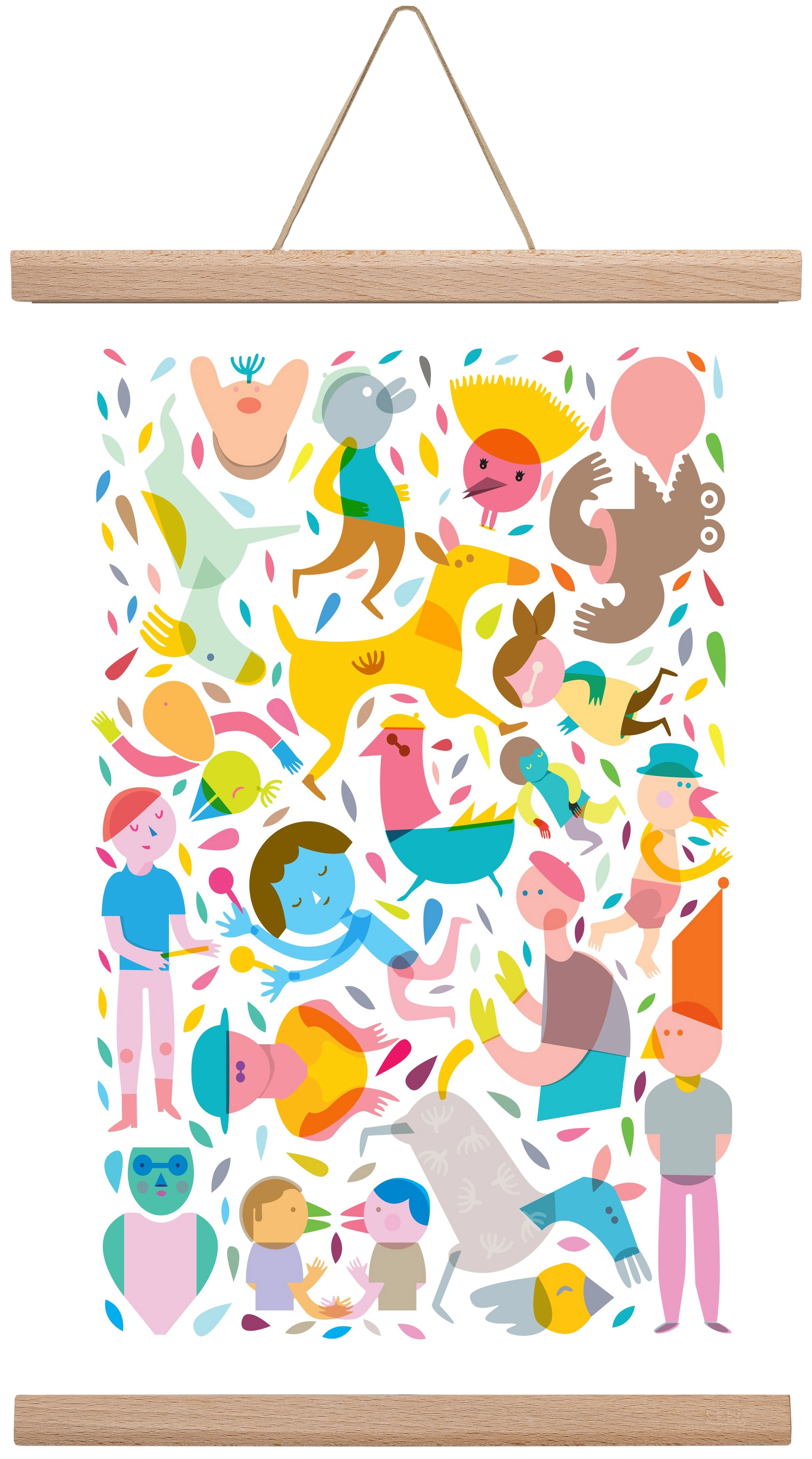 Party 01, 30x45 cm (30x45 cm), Tölgy akasztó