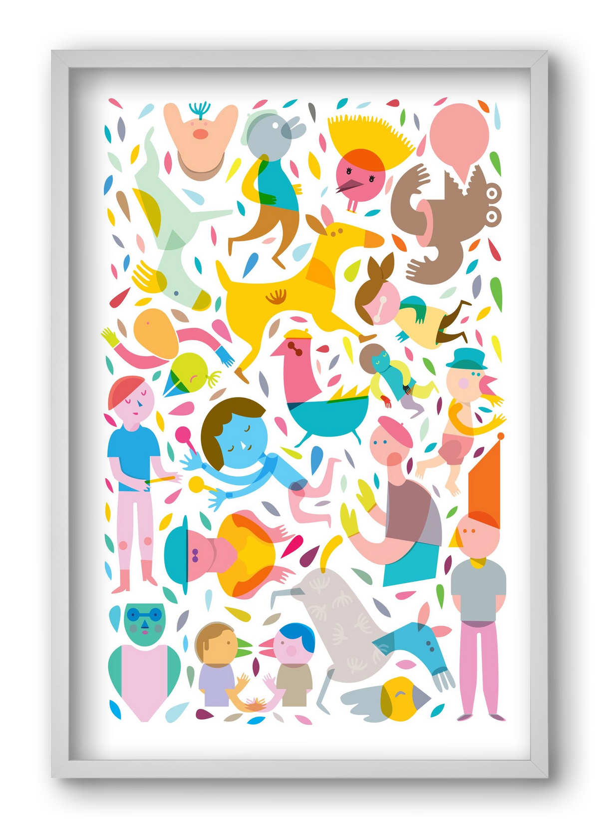 Party 01, 40x60 cm (40x60 cm), Fehér keret