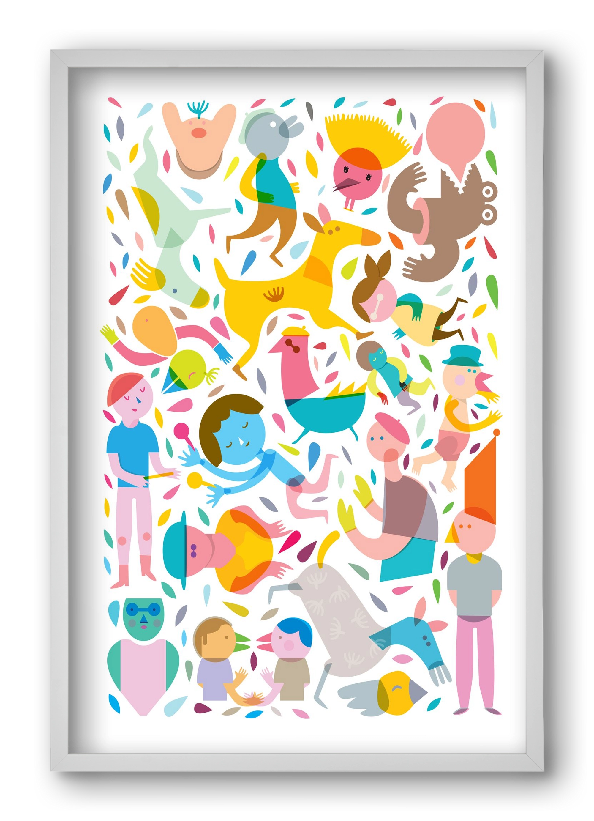 Party 01, 40x60 cm (40x60 cm), Fehér keret