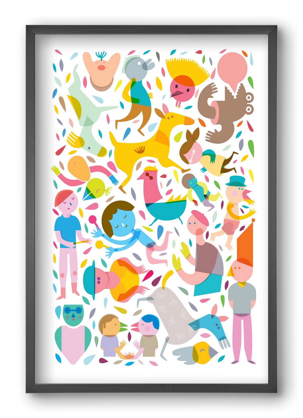 Party 01, 40x60 cm (40x60 cm), Fekete keret