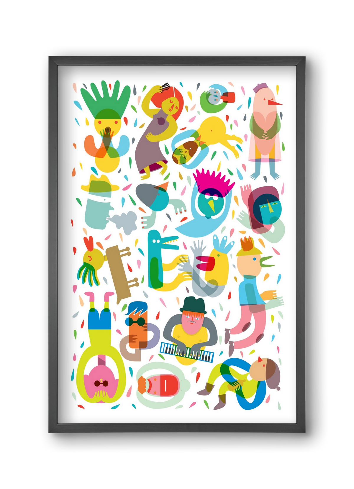 Party 02, 30x45 cm (30x45 cm), Fekete keret