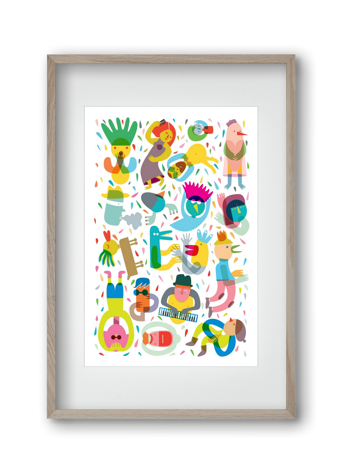 Party 02, 30x45 cm (20x30 cm), Tölgy keret, paszpartuval