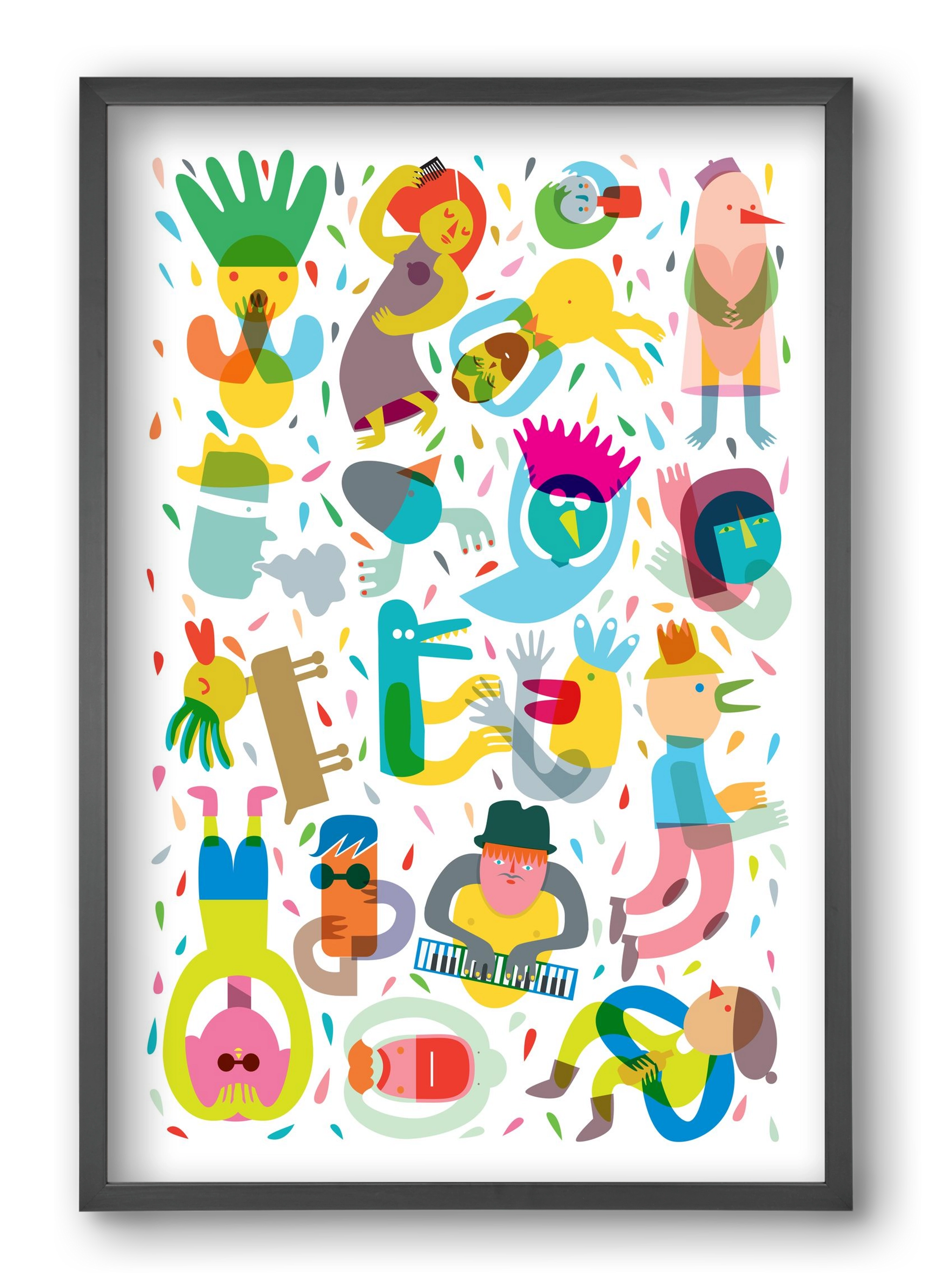 Party 02, 40x60 cm (40x60 cm), Fekete keret