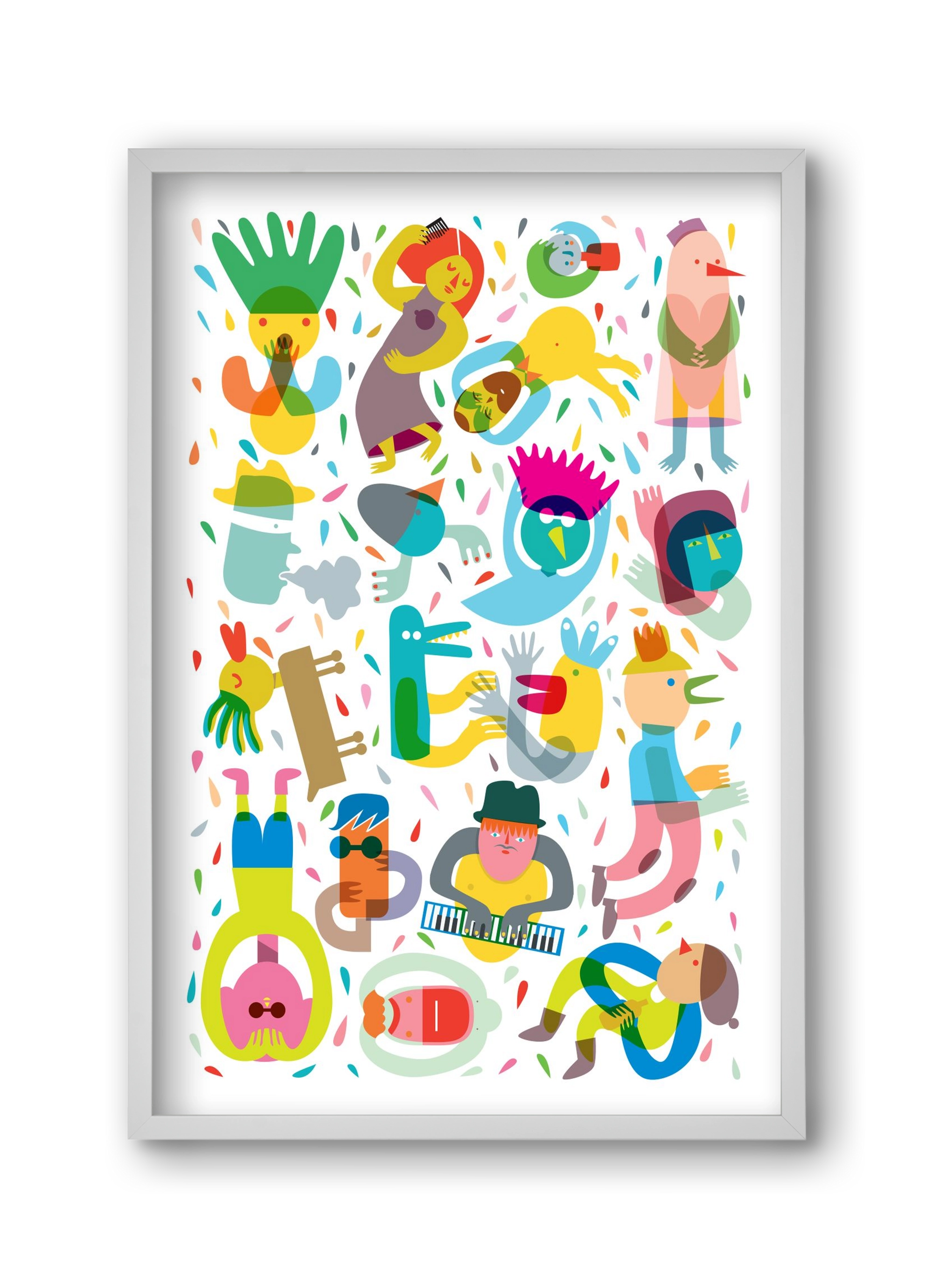 Party 02, 30x45 cm (30x45 cm), Fehér keret