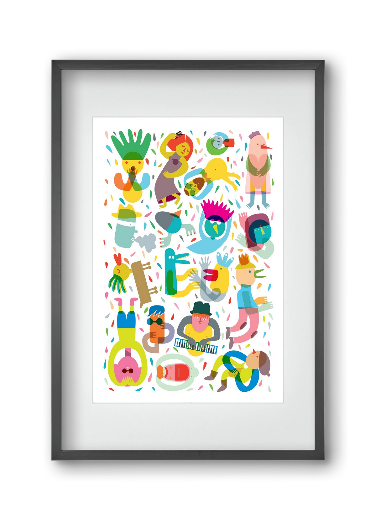 Party 02, 30x45 cm (20x30 cm), Fekete keret, paszpartuval