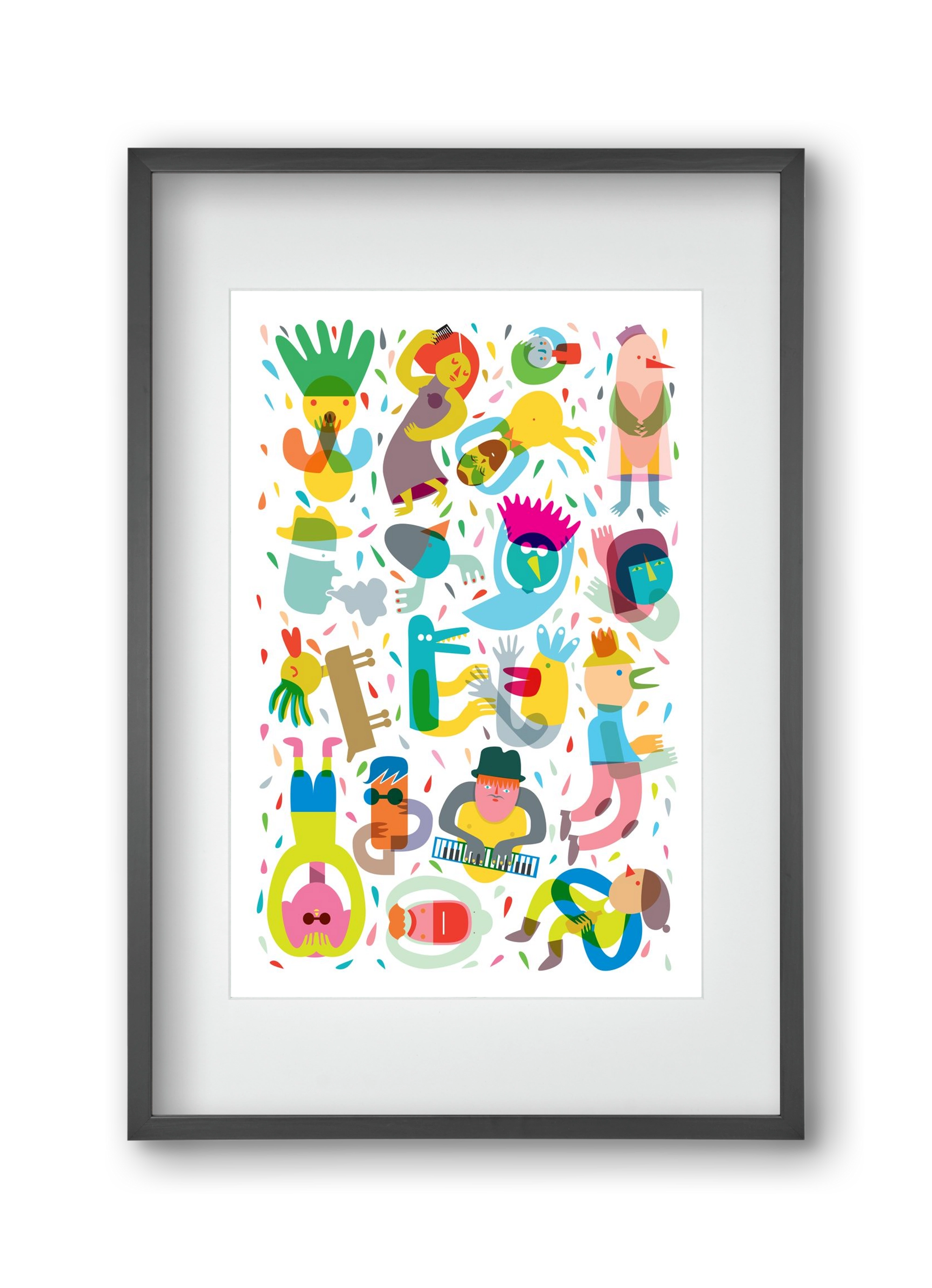 Party 02, 30x45 cm (20x30 cm), Fekete keret, paszpartuval