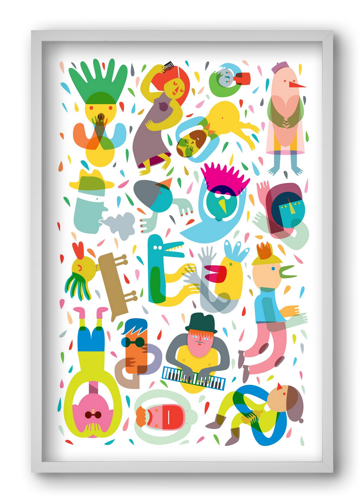 Party 02, 40x60 cm (40x60 cm), Fehér keret