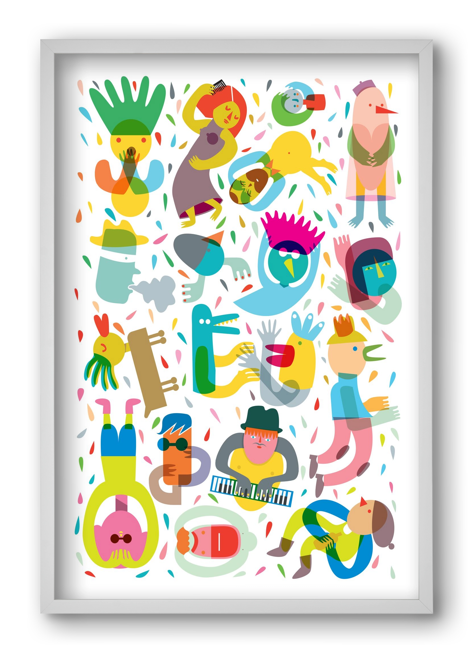 Party 02, 40x60 cm (40x60 cm), Fehér keret