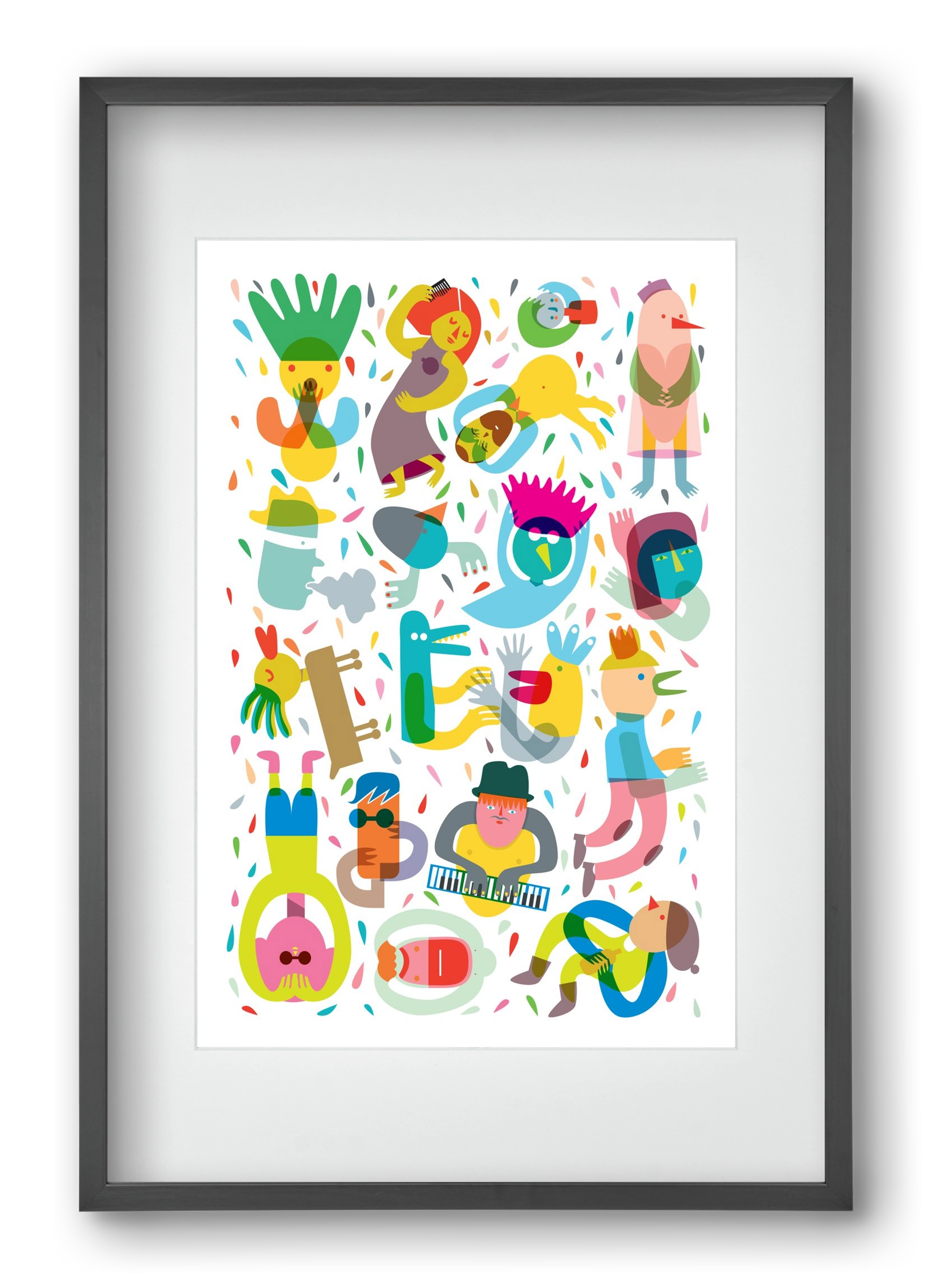 Party 02, 40x60 cm (30x45 cm), Fekete keret, paszpartuval