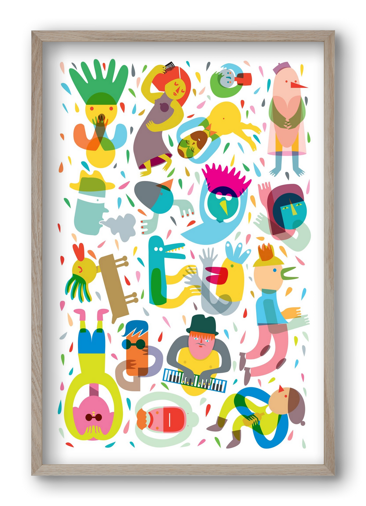 Party 02, 40x60 cm (40x60 cm), Tölgy keret