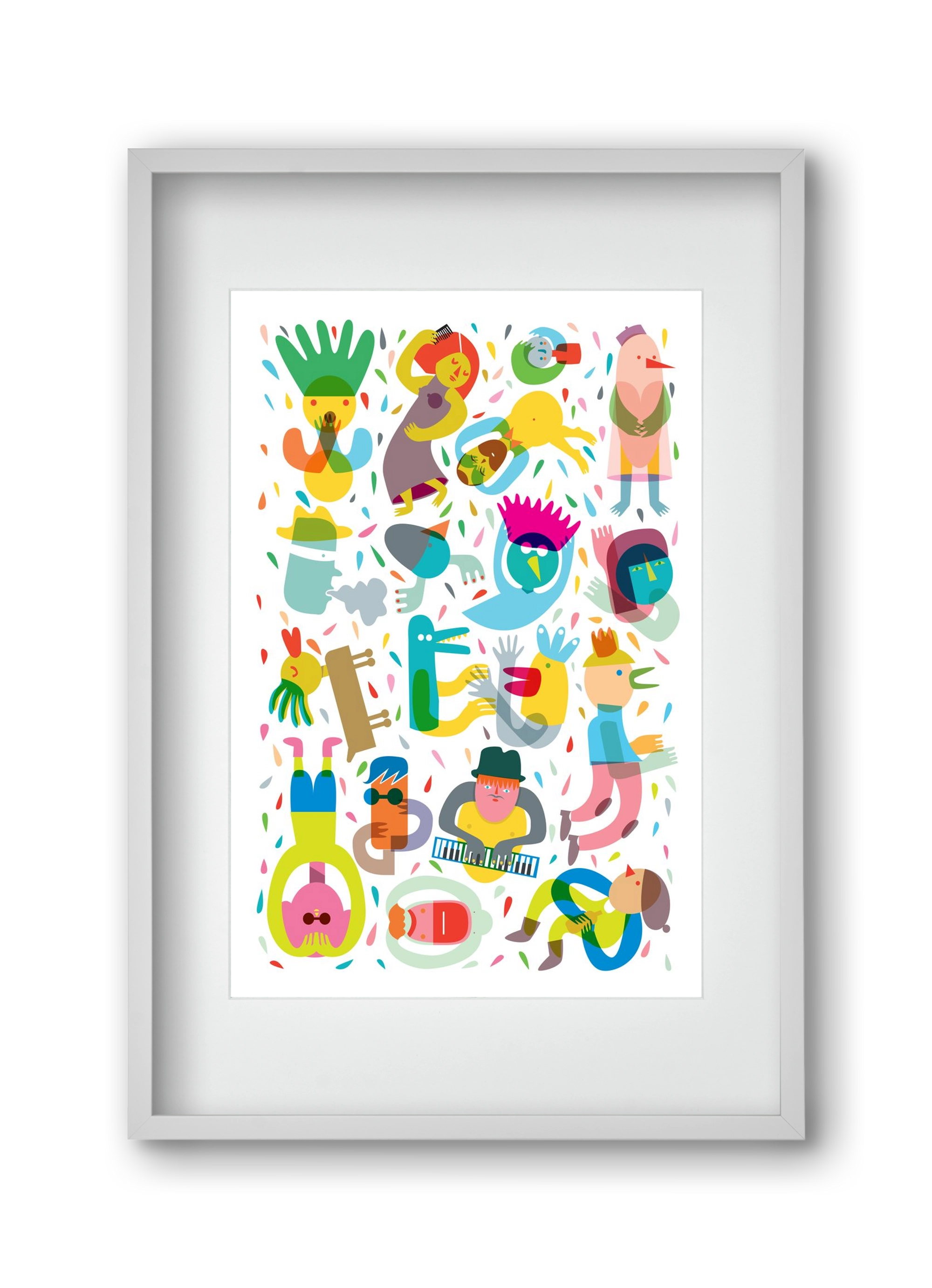 Party 02, 30x45 cm (20x30 cm), Fehér keret, paszpartuval