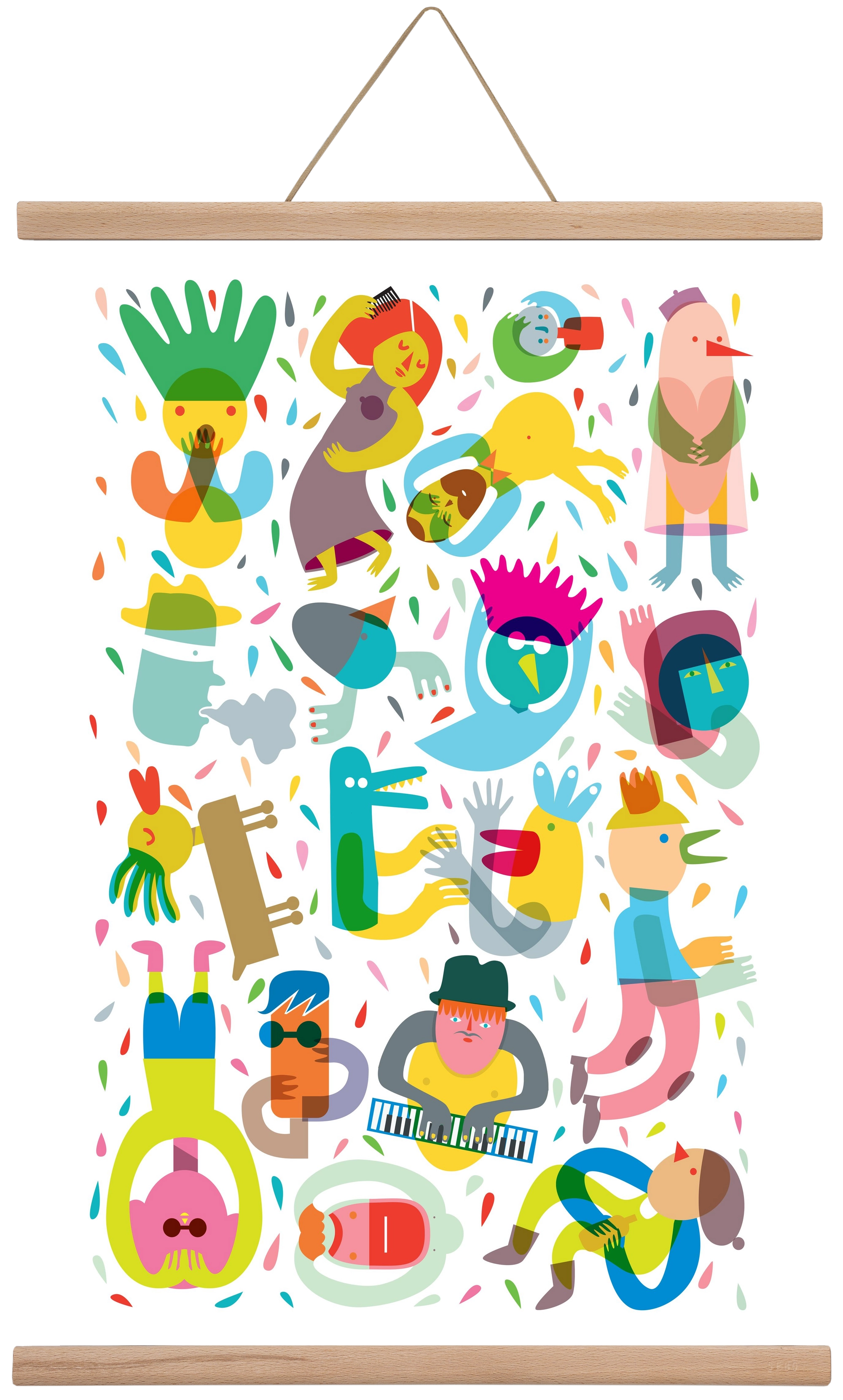 Party 02, 40x60 cm (40x60 cm), Tölgy akasztó