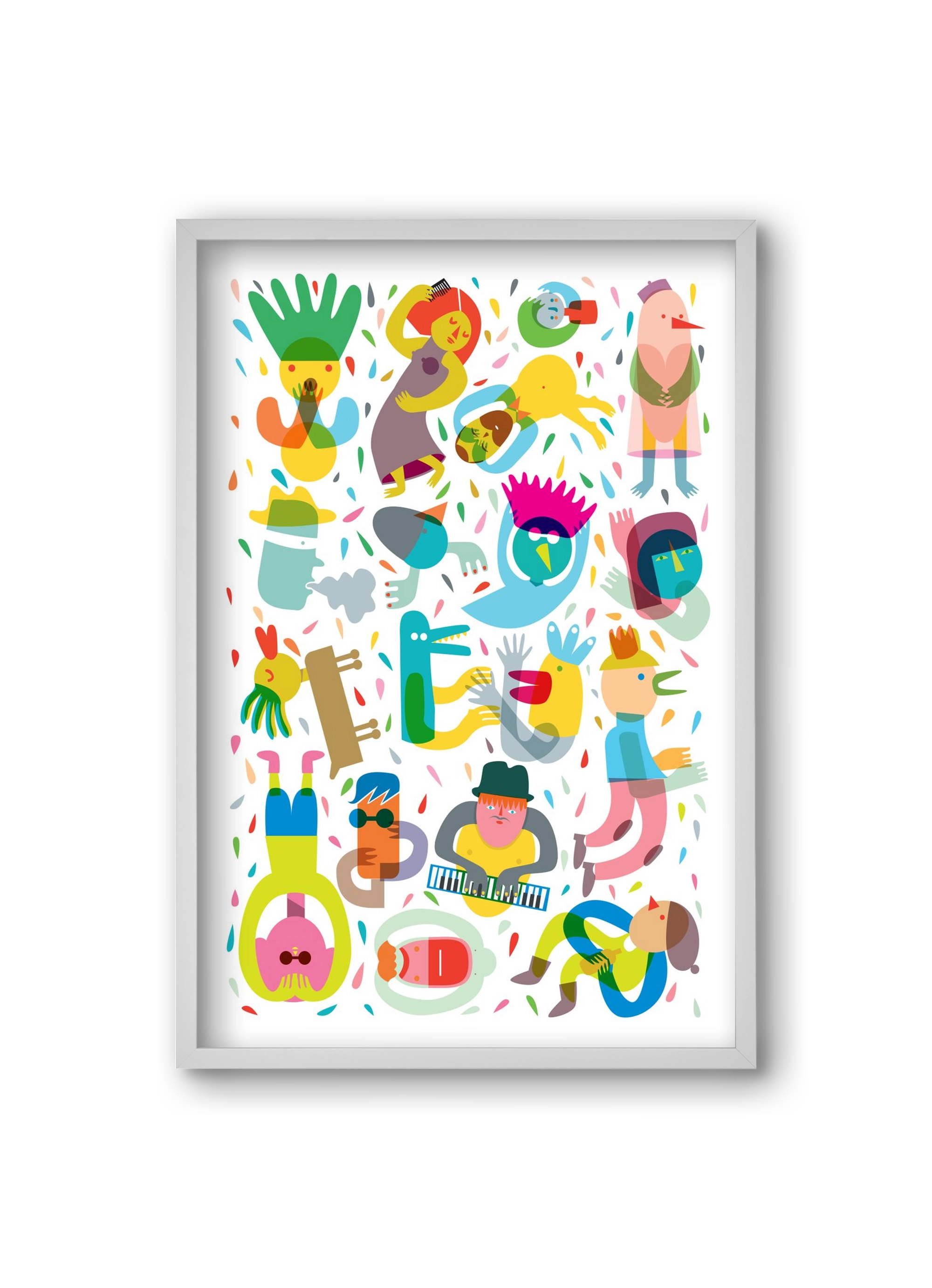 Party 02, 20x30 cm (20x30 cm), Fehér keret