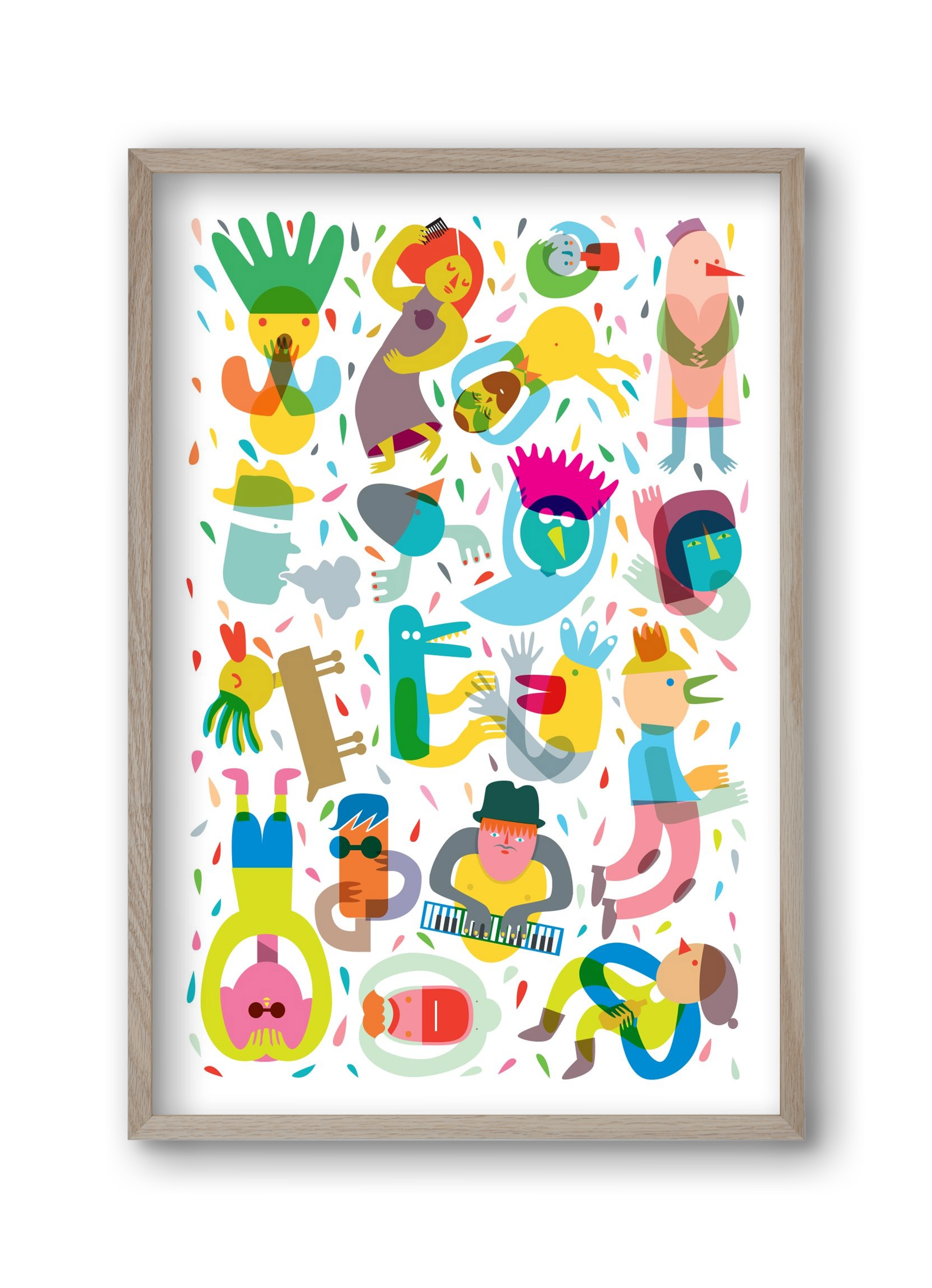 Party 02, 30x45 cm (30x45 cm), Tölgy keret