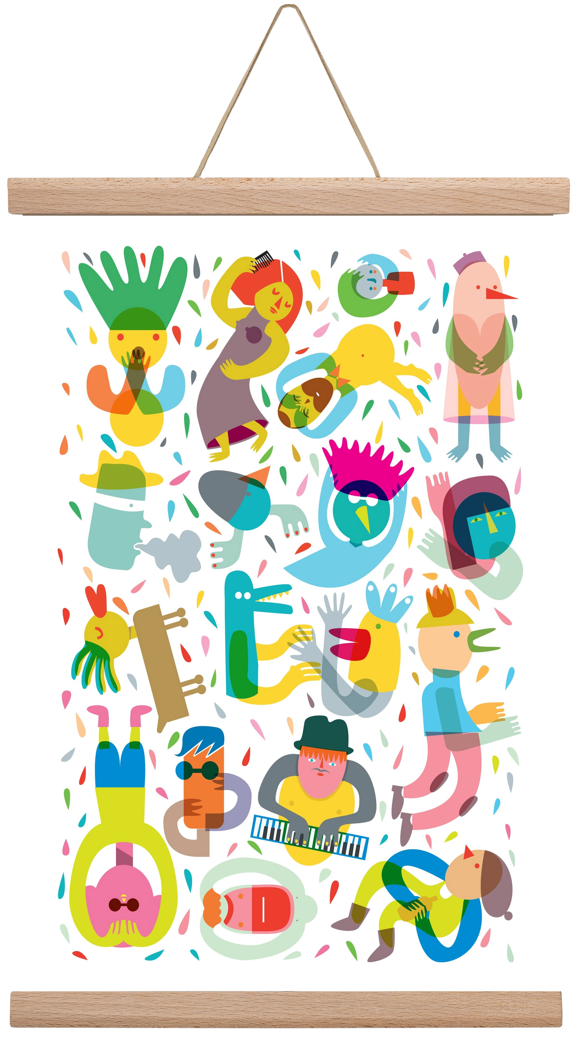 Party 02, 30x45 cm (30x45 cm), Tölgy akasztó