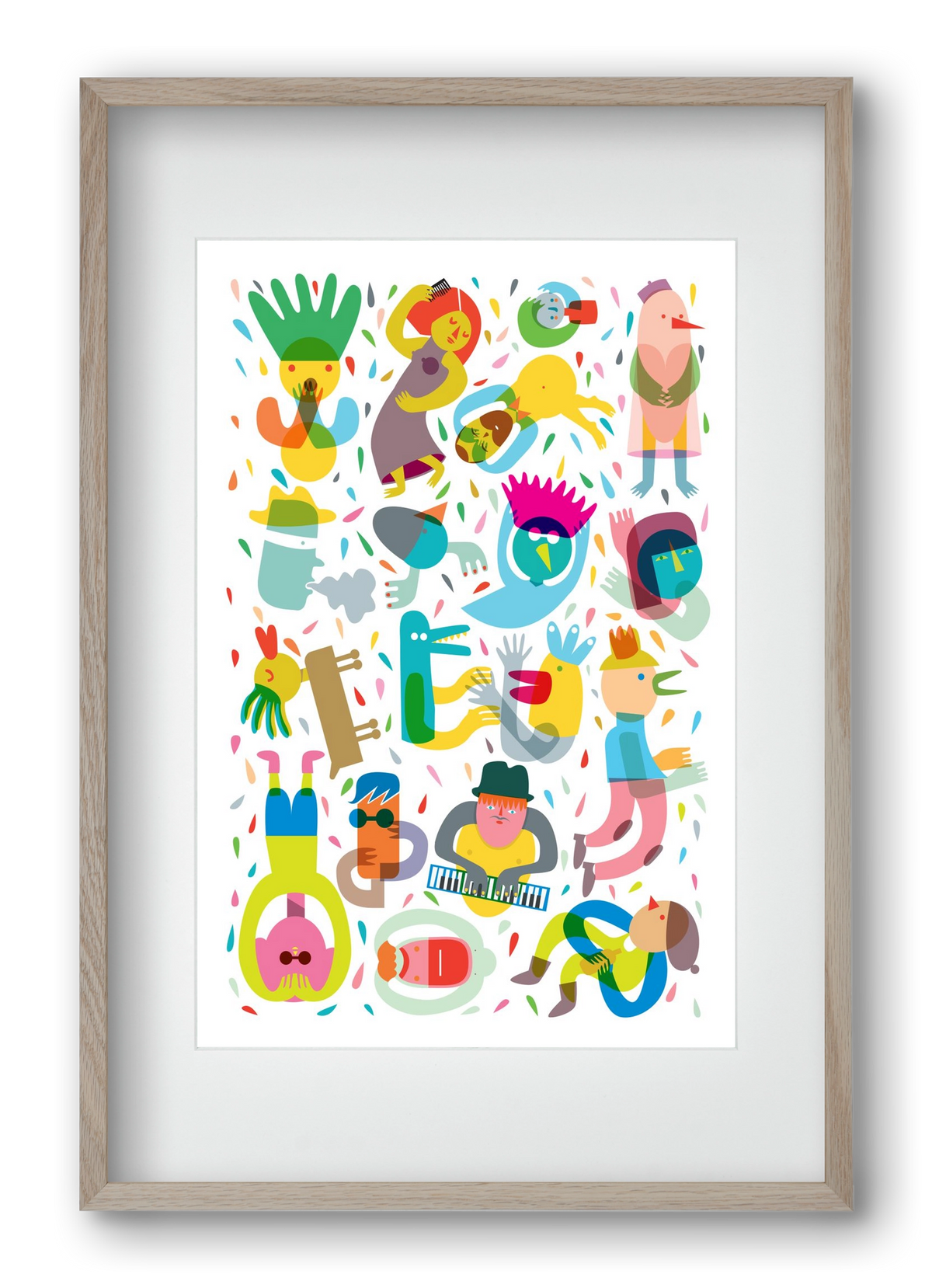 Party 02, 40x60 cm (30x45 cm), Tölgy keret, paszpartuval