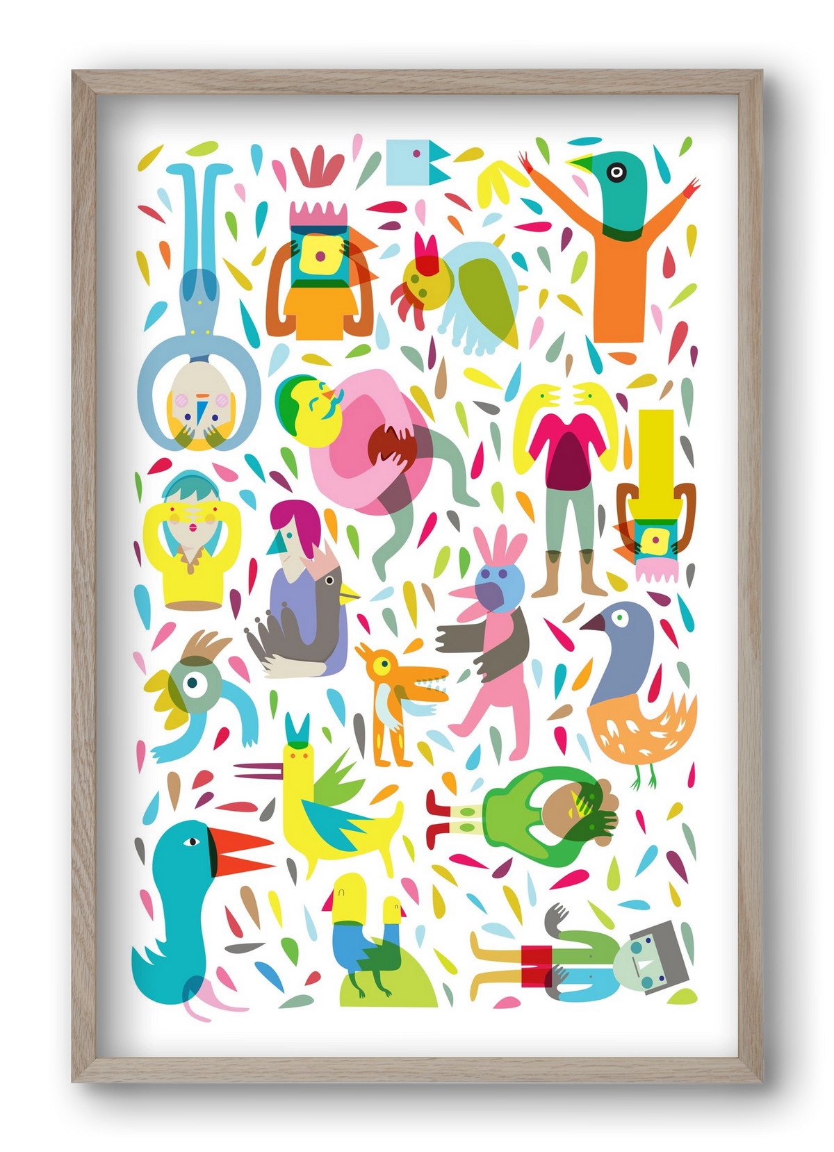 Party 03, 40x60 cm (40x60 cm), Tölgy keret